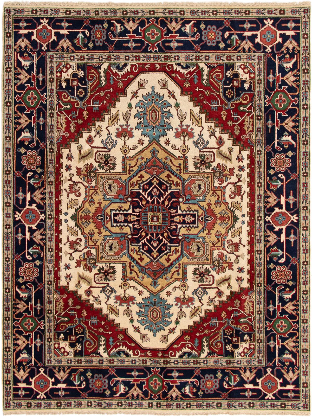 Hand-knotted Serapi Heritage Cream Wool Rug 7'8" x 9'10" Size: 7'8" x 9'10"  