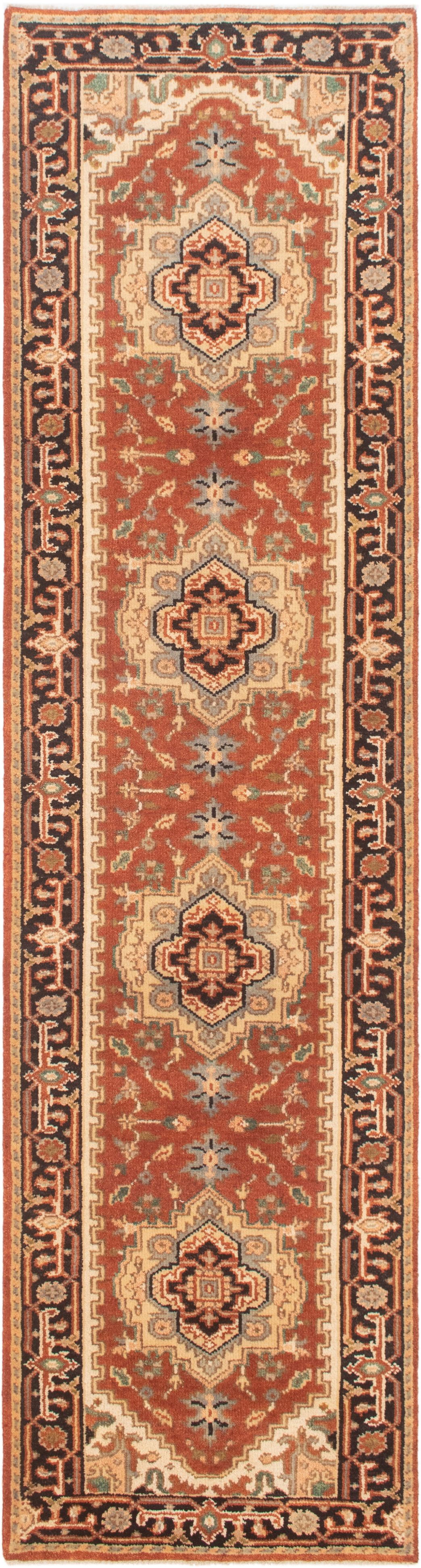 Hand-knotted Serapi Heritage Dark Copper Wool Rug 2'8" x 10'0"  Size: 2'8" x 10'0"  