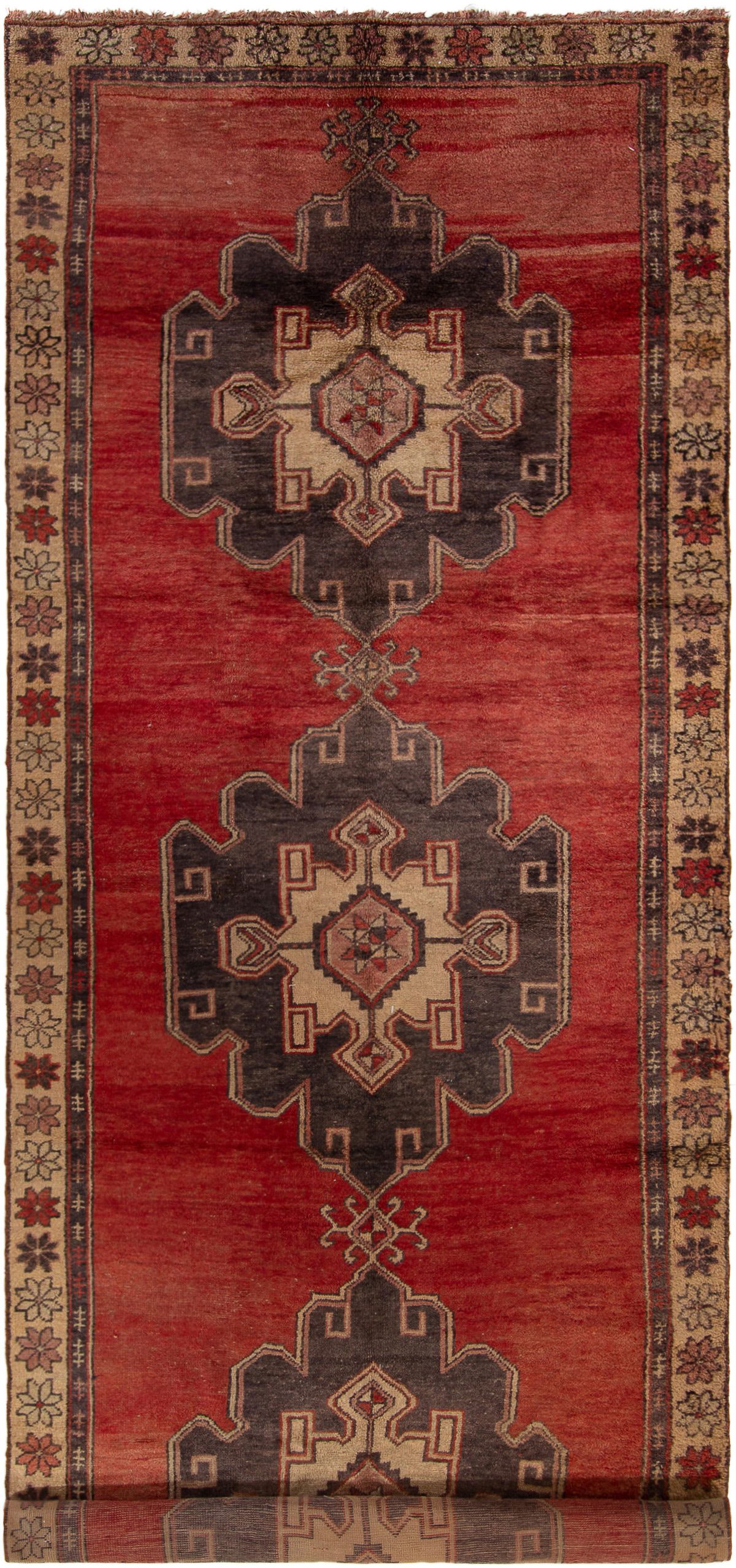 Hand-knotted Anatolian Authentic Geometric Wool Rug 4'7" x 13'1" Size: 4'7" x 13'1"  