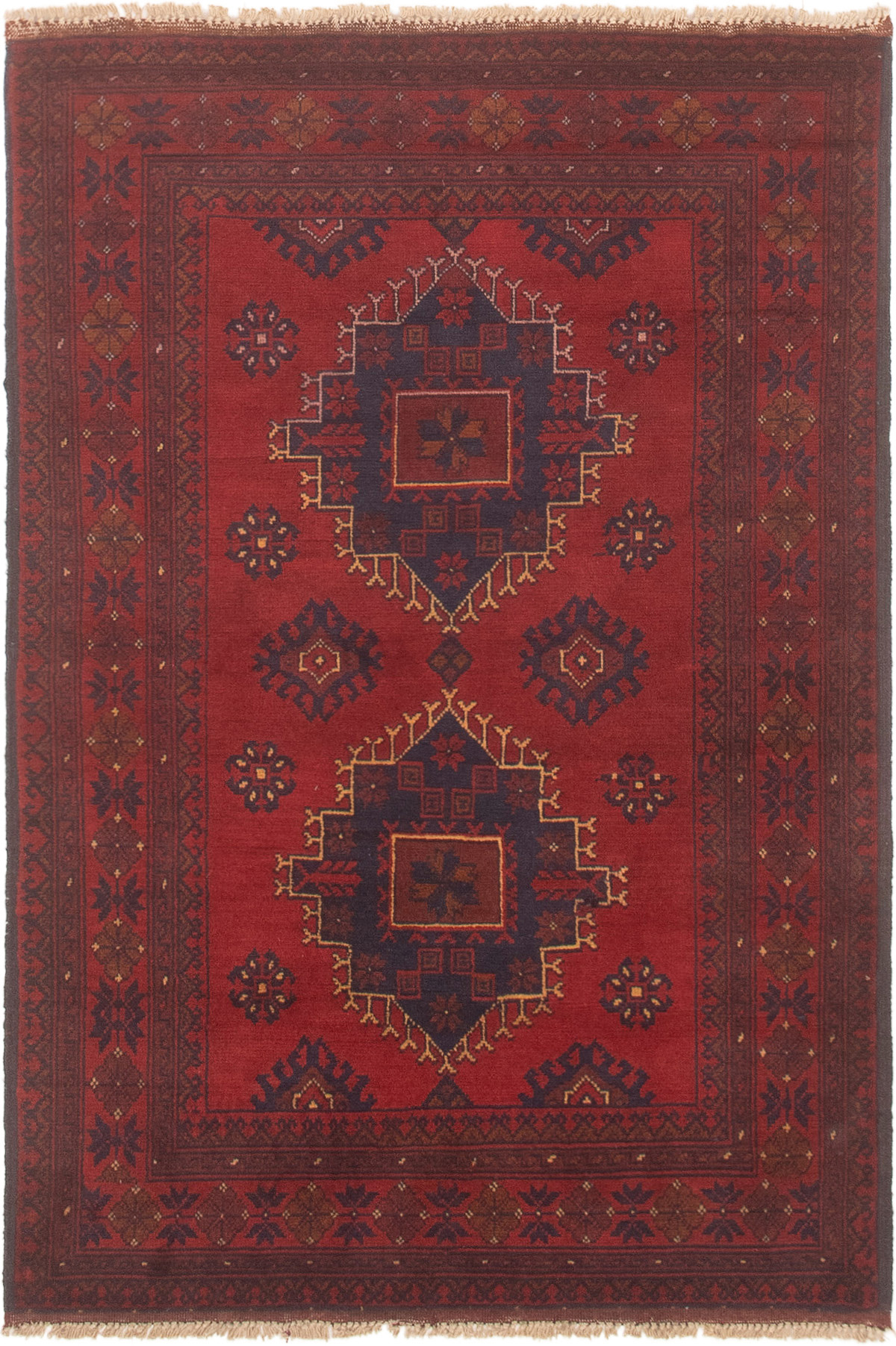 Hand-knotted Finest Khal Mohammadi Red Wool Rug 3'3" x 4'11" (46) Size: 3'3" x 4'11"  