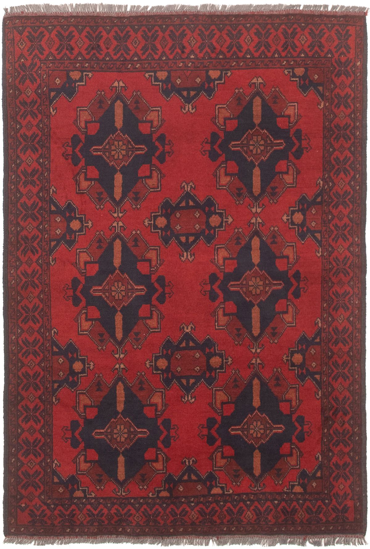 Hand-knotted Finest Khal Mohammadi Dark Navy, Dark Red Wool Rug 3'5" x 5'0" Size: 3'5" x 5'0"  