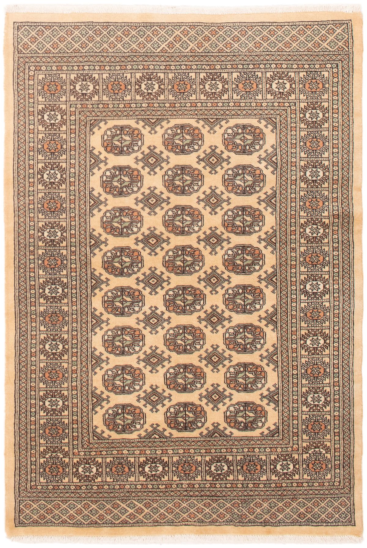 Hand-knotted Finest Peshawar Bokhara Ivory Wool Rug 4'0" x 6'0"  Size: 4'0" x 6'0"  