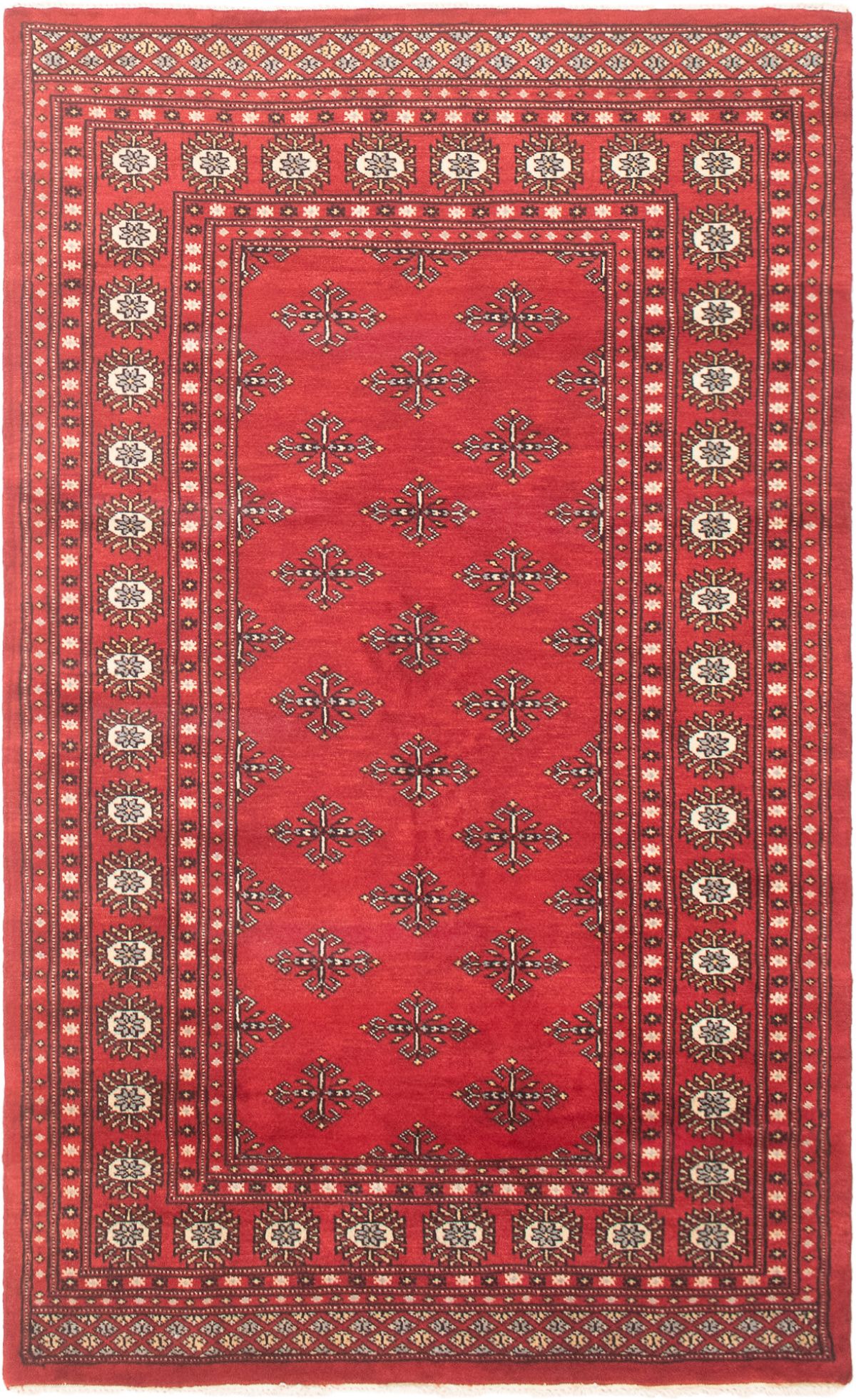 Hand-knotted Finest Peshawar Bokhara Dark Red Wool Rug 3'10" x 6'5" Size: 3'10" x 6'5"  