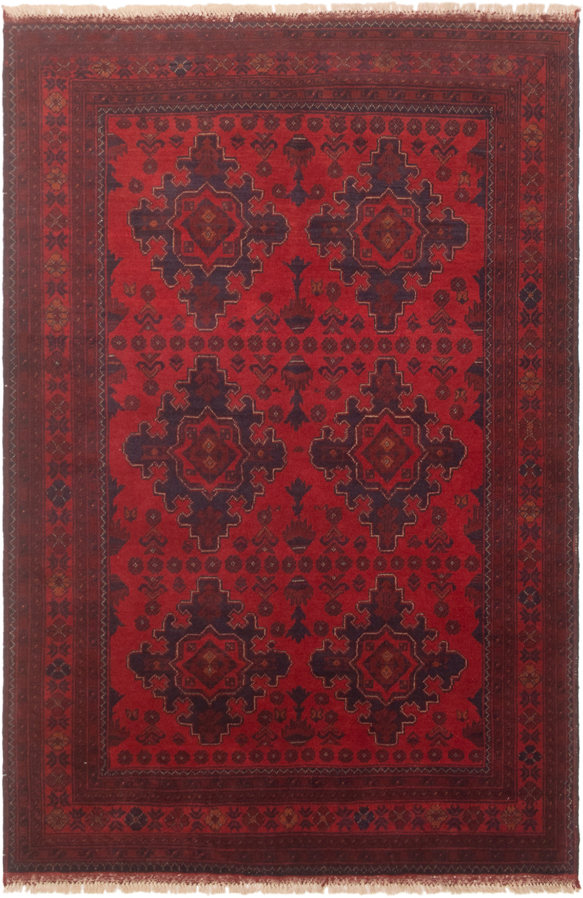 Hand-knotted Finest Khal Mohammadi Red Wool Rug 4'0" x 6'2"  Size: 4'0" x 6'2"  