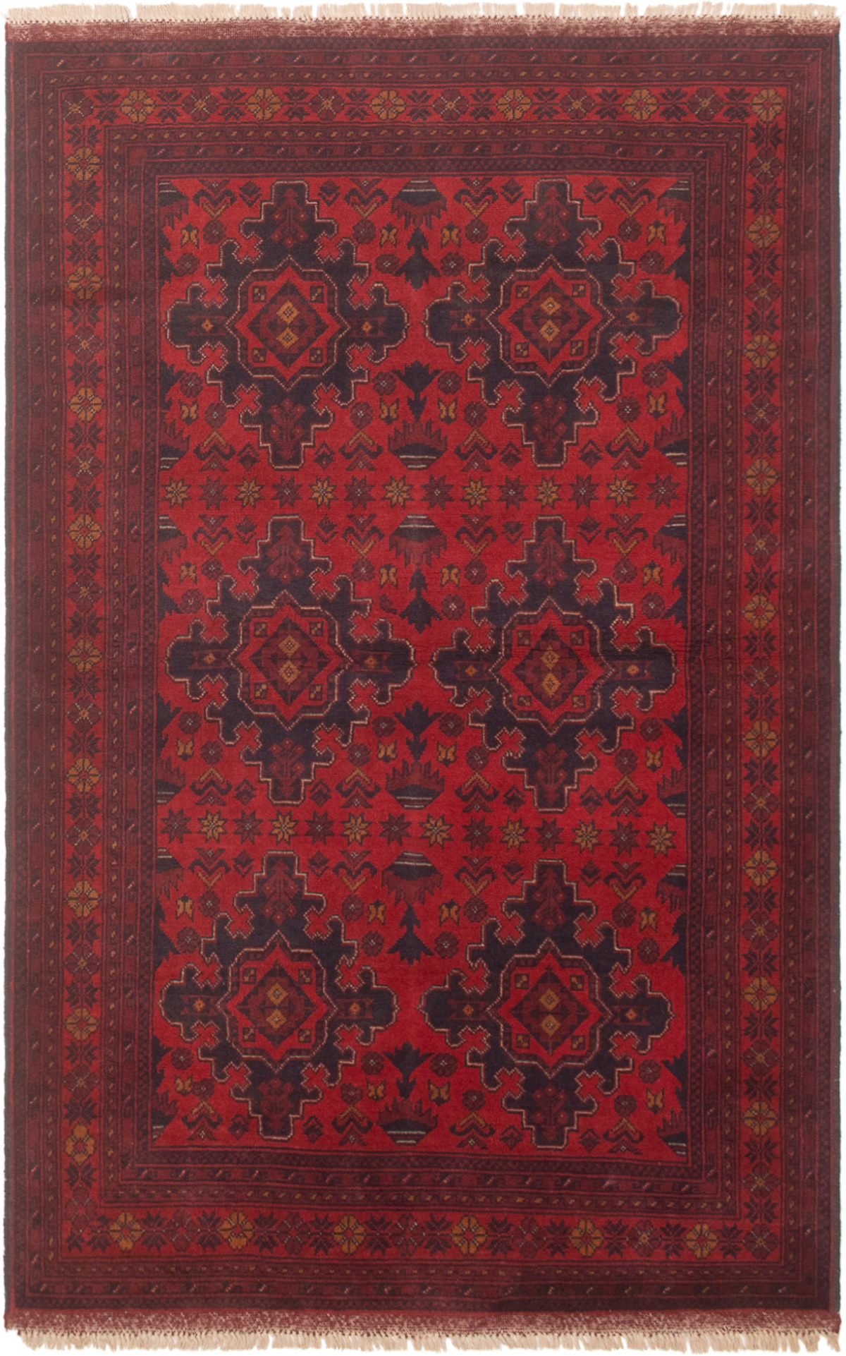 Hand-knotted Finest Khal Mohammadi Red Wool Rug 4'1" x 6'5" (18) Size: 4'1" x 6'5"  