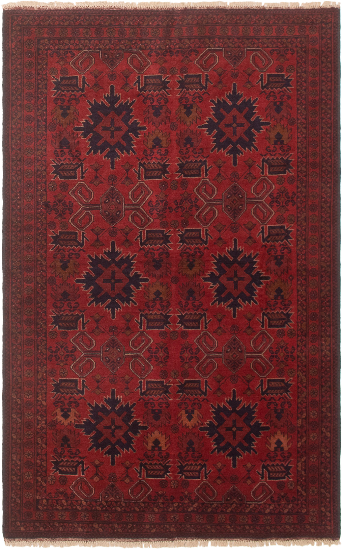 Hand-knotted Finest Khal Mohammadi Red Wool Rug 4'2" x 6'7"  Size: 4'2" x 6'7"  