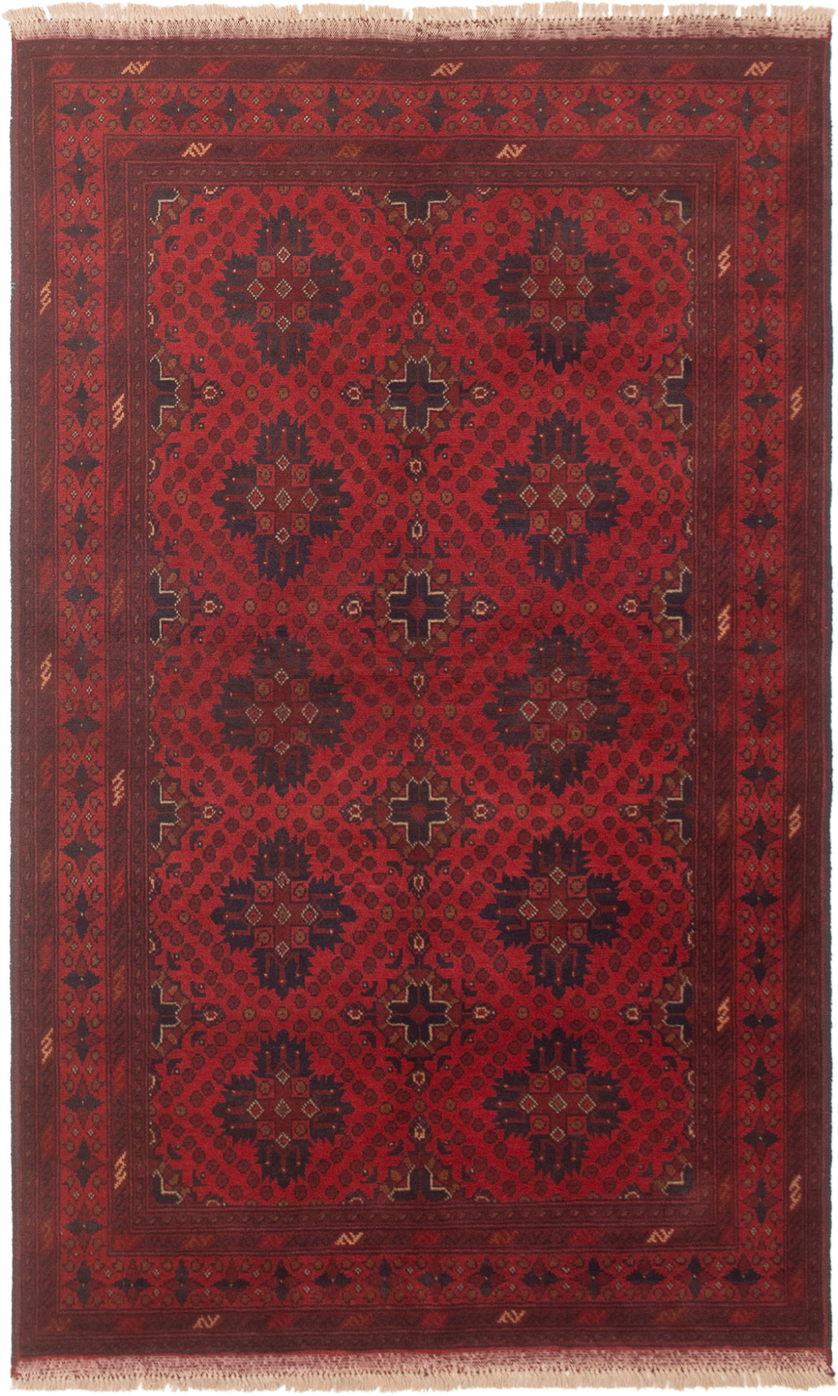 Hand-knotted Finest Khal Mohammadi Red Wool Rug 3'10" x 6'6" Size: 3'10" x 6'6"  