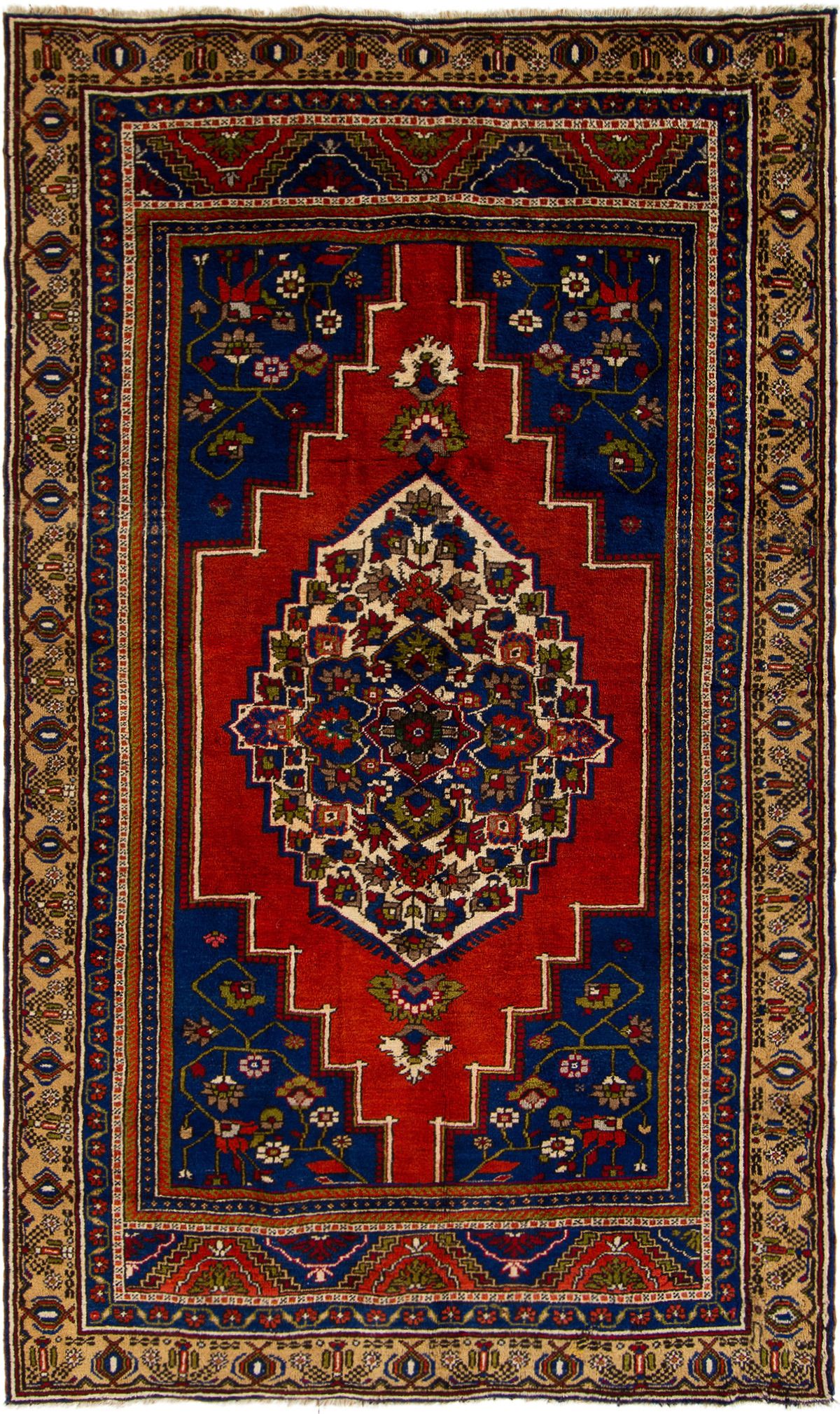 Hand-knotted Anatolian Authentic Geometric Wool Rug 5'11" x 9'10" Size: 5'11" x 9'10"  