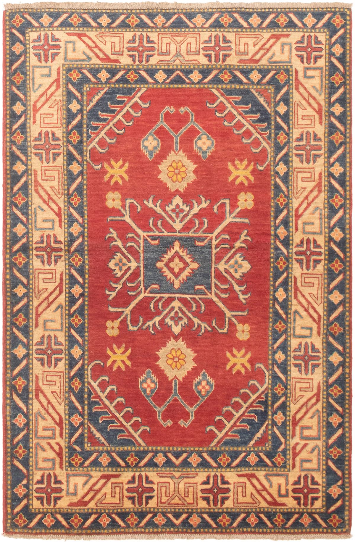 Hand-knotted Finest Gazni Copper, Cream Wool Rug 4'0" x 6'2" Size: 4'0" x 6'2"  