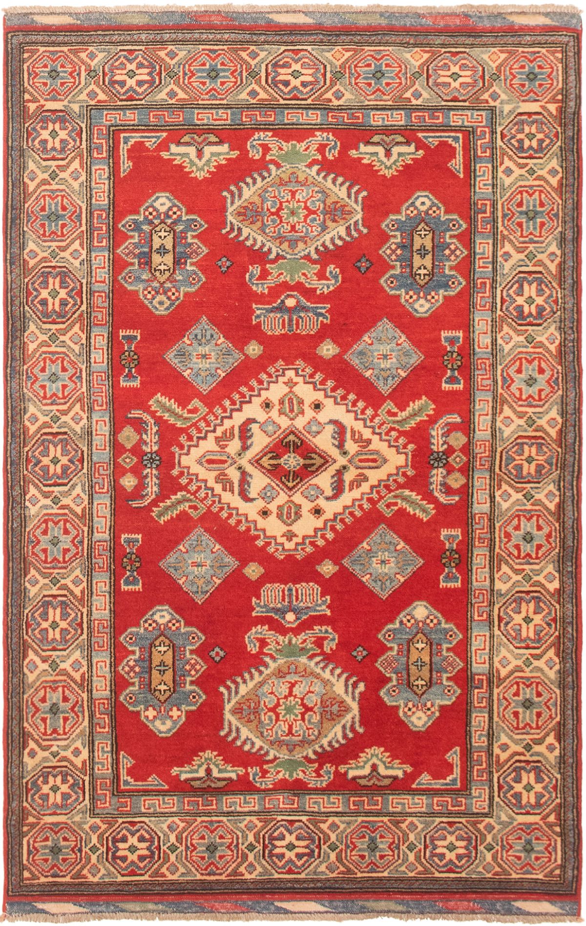 Hand-knotted Finest Gazni Copper, Cream Wool Rug 3'9" x 5'11" Size: 3'9" x 5'11"  