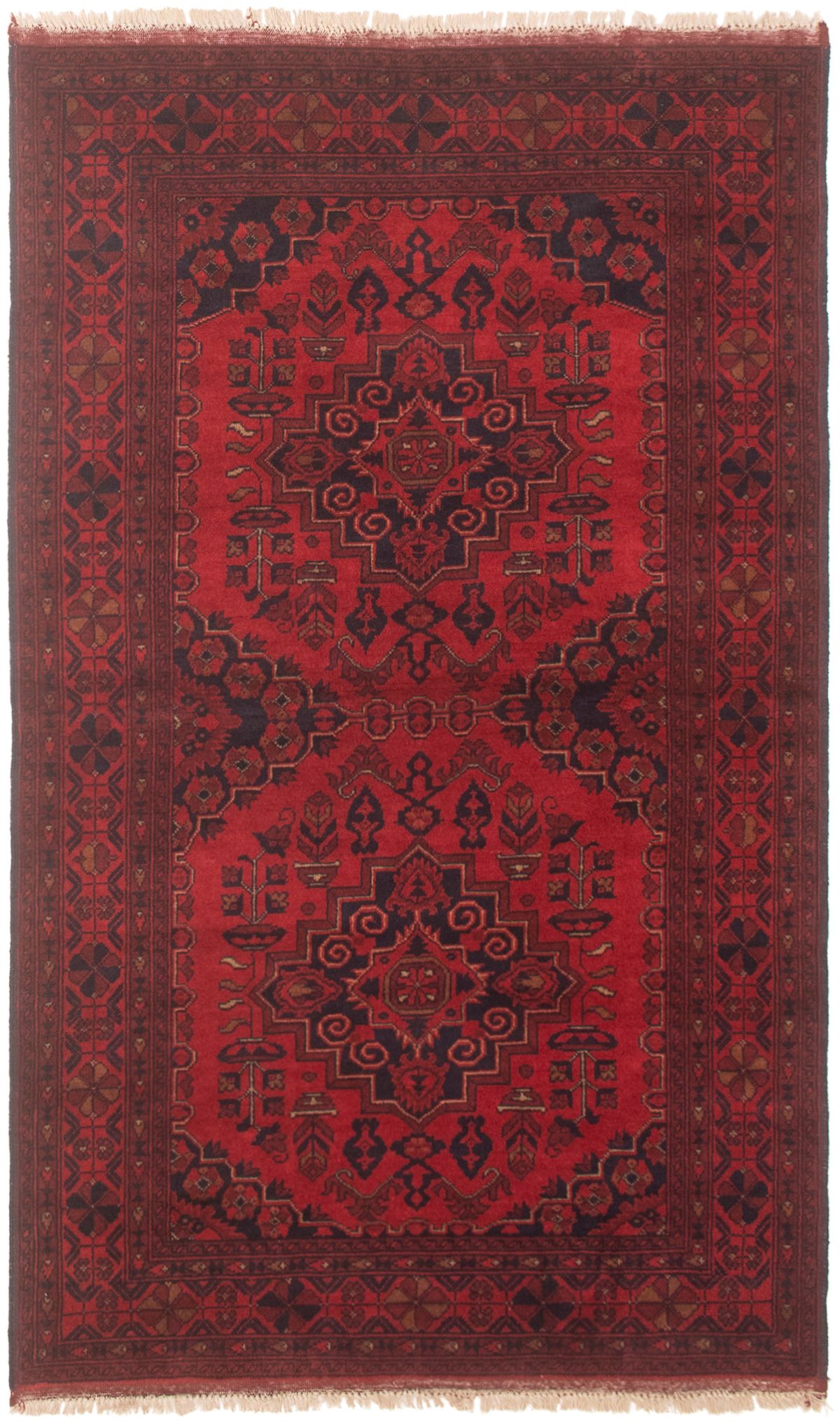 Hand-knotted Finest Khal Mohammadi Red Wool Rug 3'10" x 6'5"  Size: 3'10" x 6'5"  