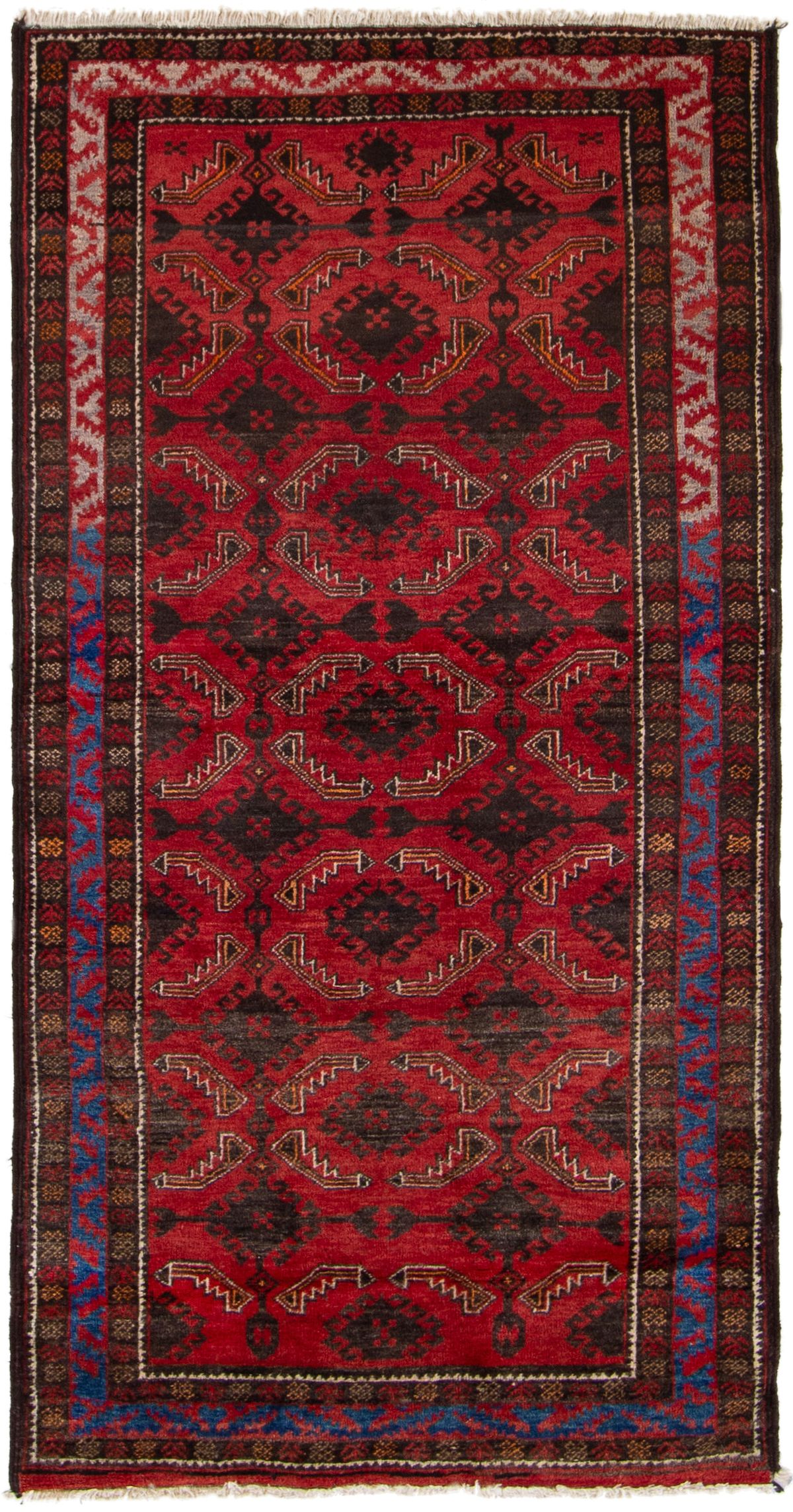 Hand-knotted Finest Baluch  Wool Rug 2'10" x 5'9" Size: 2'10" x 5'9"  