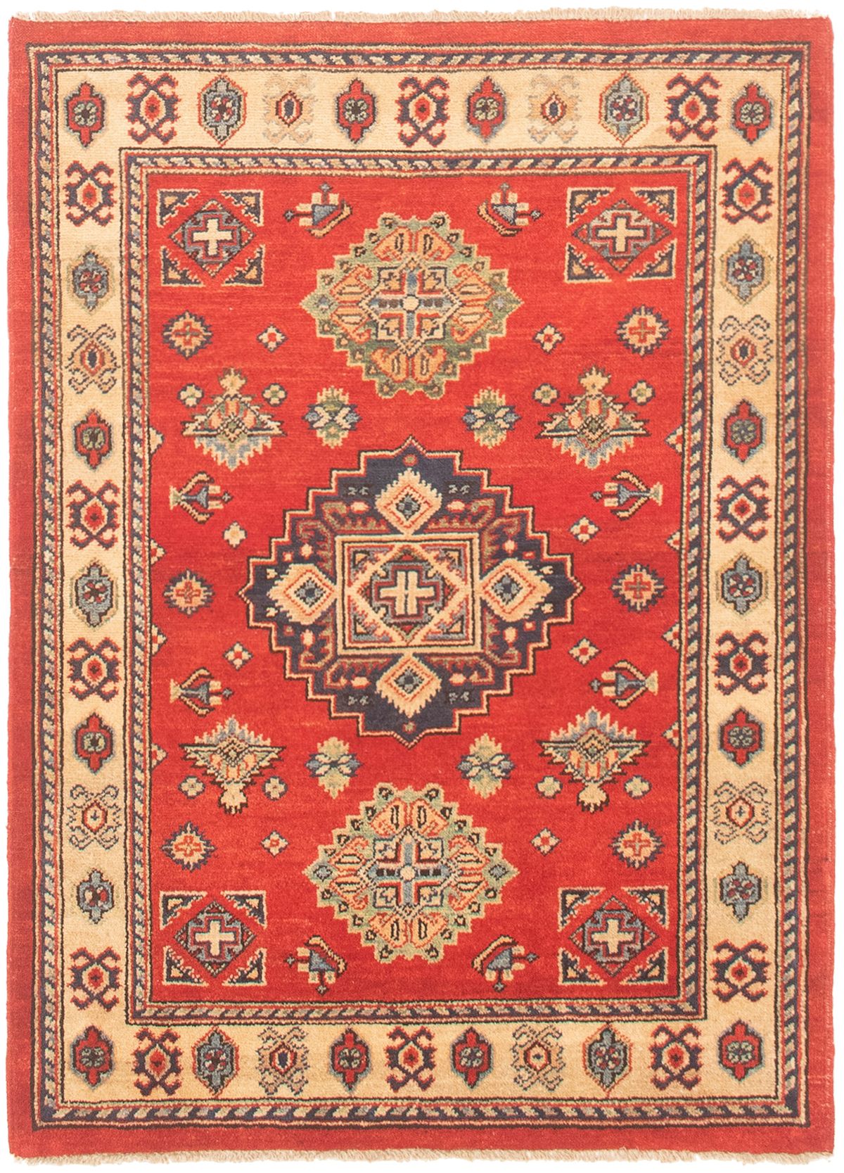 Hand-knotted Finest Gazni Red Wool Rug 3'4" x 4'7" Size: 3'4" x 4'7"  