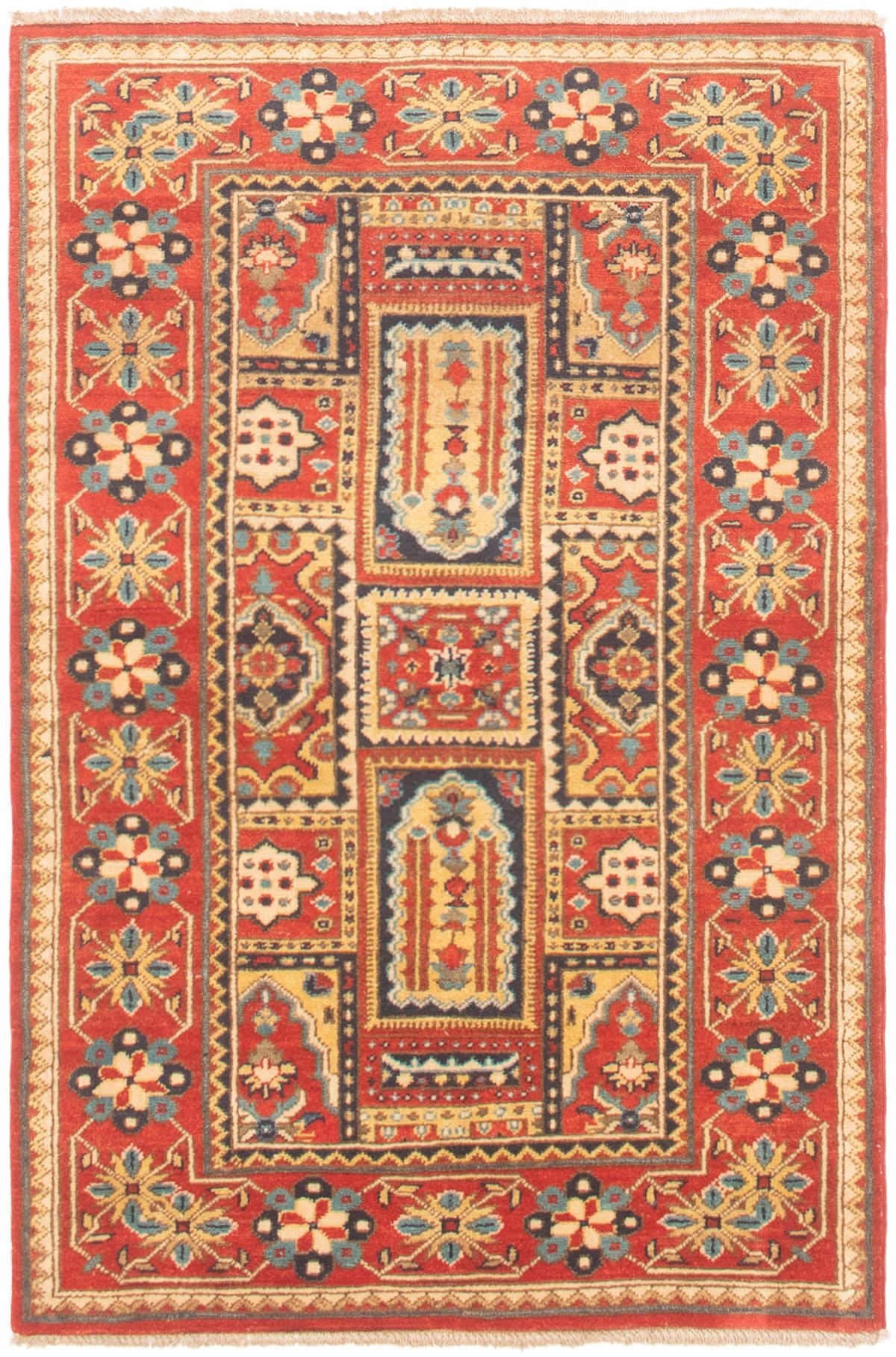 Hand-knotted Finest Gazni Red Wool Rug 3'1" x 4'11"  Size: 3'1" x 4'11"  