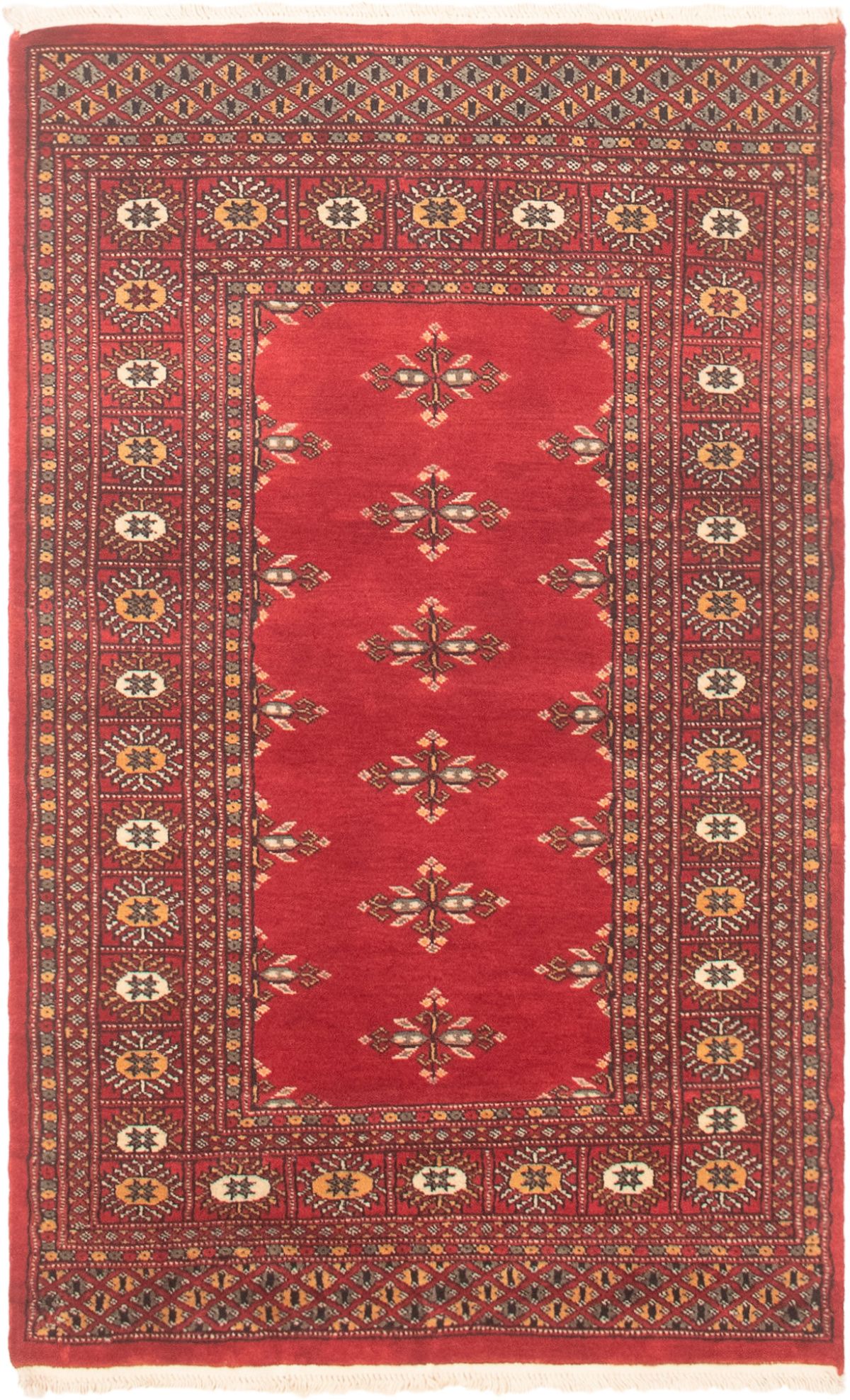 Hand-knotted Finest Peshawar Bokhara Dark Red Wool Rug 3'1" x 5'1"  Size: 3'1" x 5'1"  