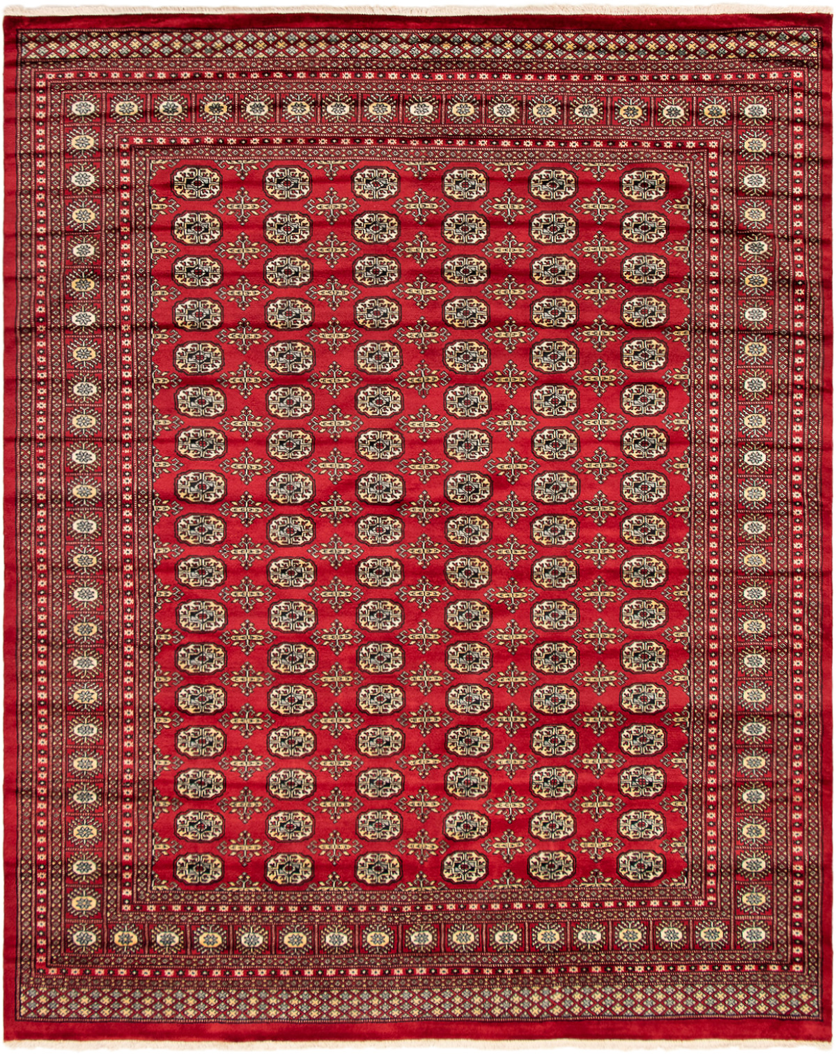 Hand-knotted Finest Peshawar Bokhara Dark Red Wool Rug 8'3" x 10'1" Size: 8'3" x 10'1"  