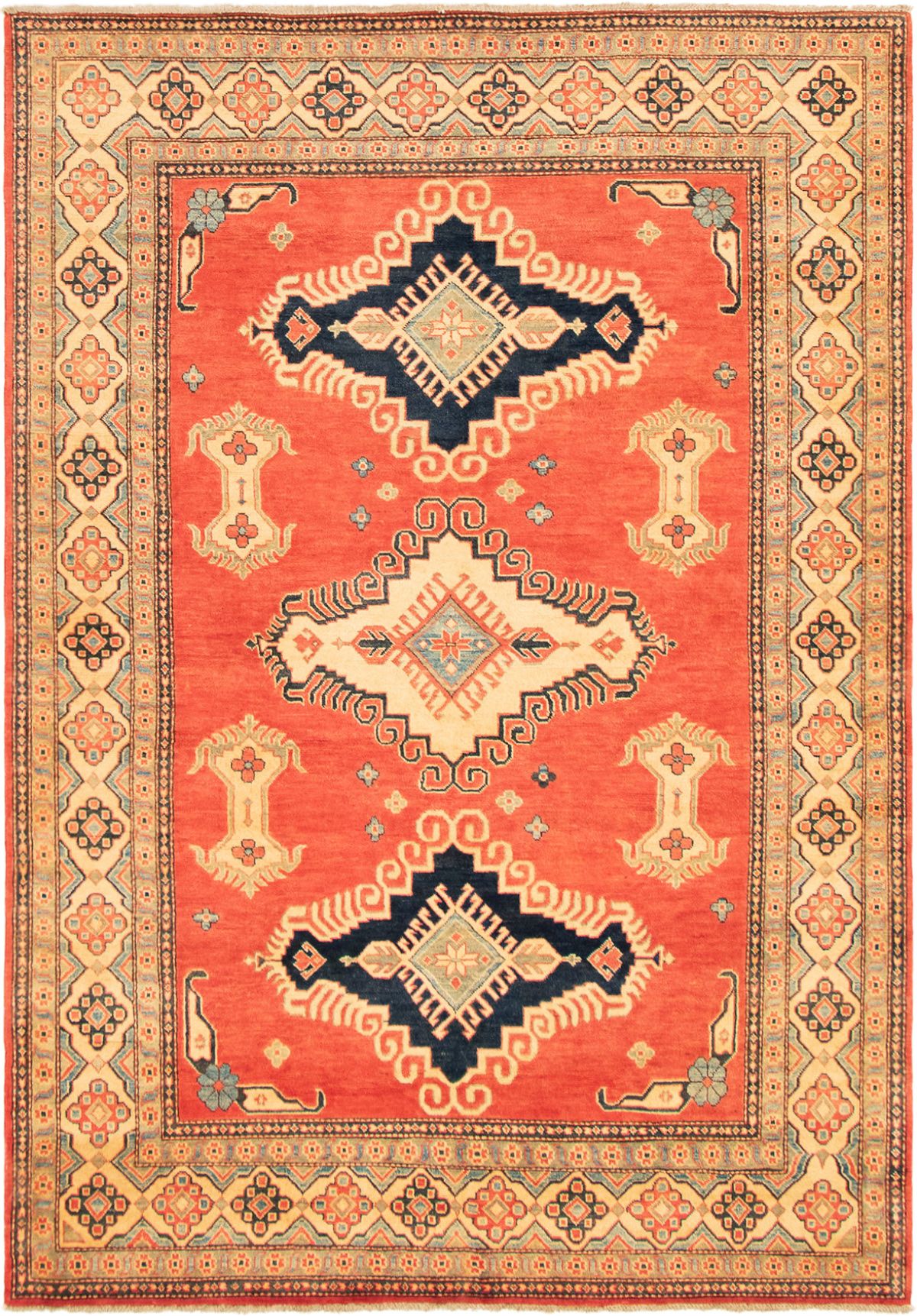 Hand-knotted Finest Gazni Red Wool Rug 6'5" x 9'3"  Size: 6'5" x 9'3"  