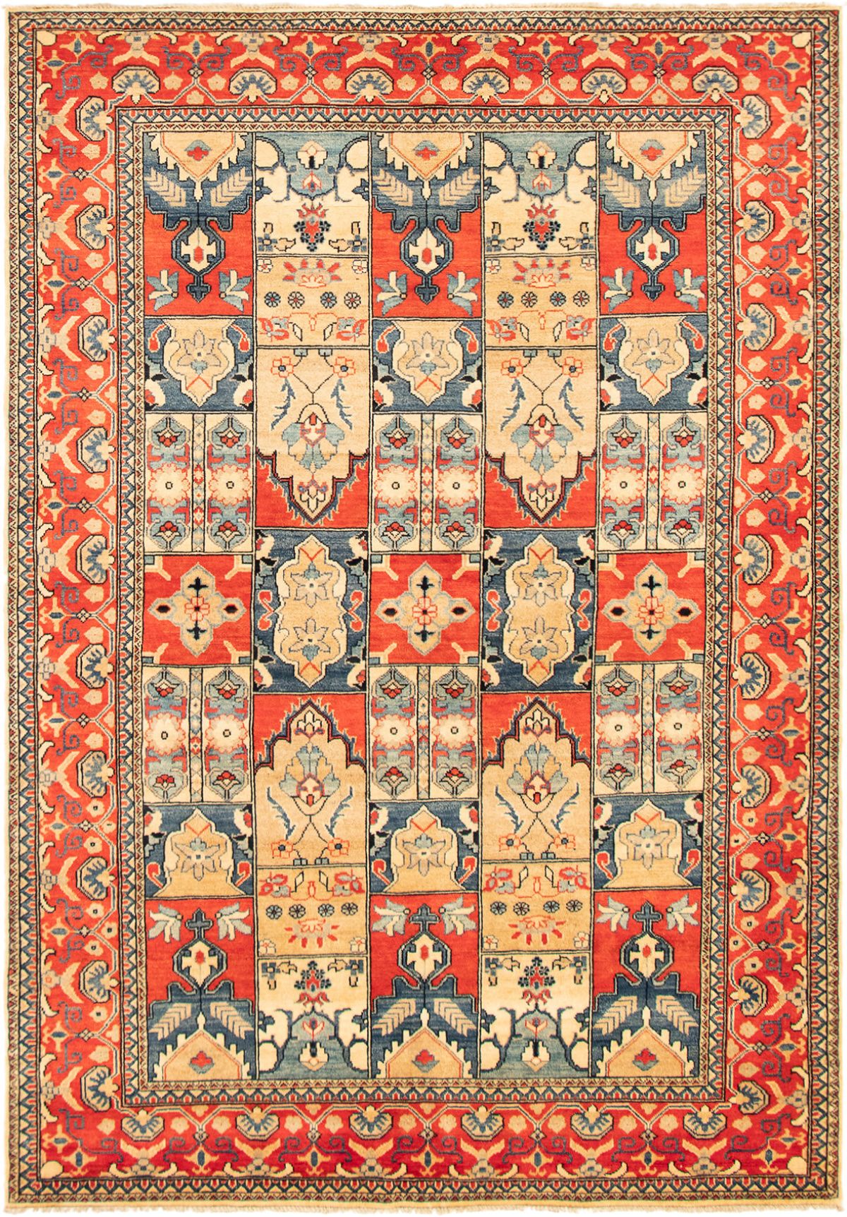 Hand-knotted Finest Gazni Red Wool Rug 6'7" x 9'4" Size: 6'7" x 9'4"  