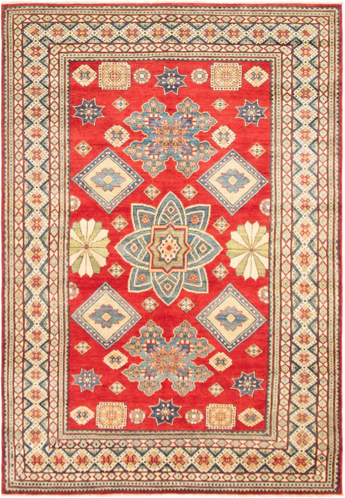Hand-knotted Finest Gazni Red Wool Rug 6'6" x 9'5" Size: 6'6" x 9'5"  
