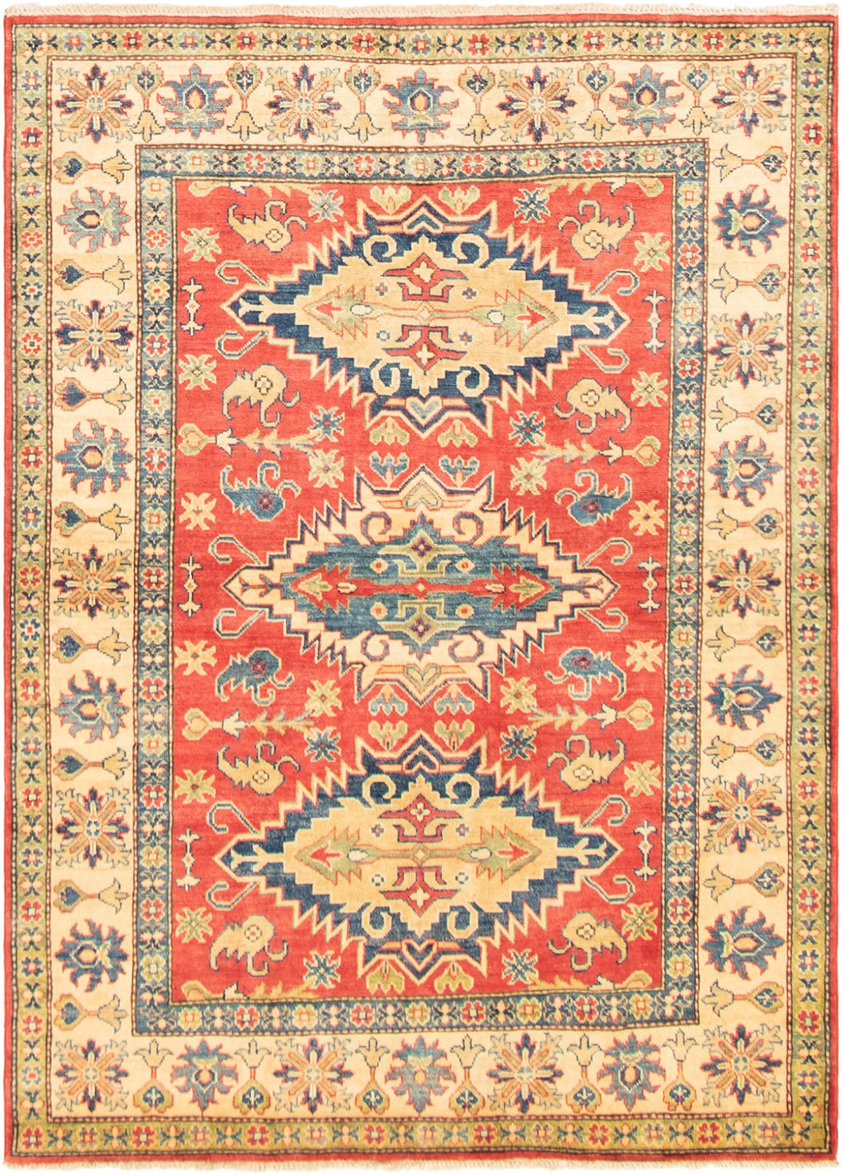 Hand-knotted Finest Gazni Red Wool Rug 5'0" x 6'10"  Size: 5'0" x 6'10"  