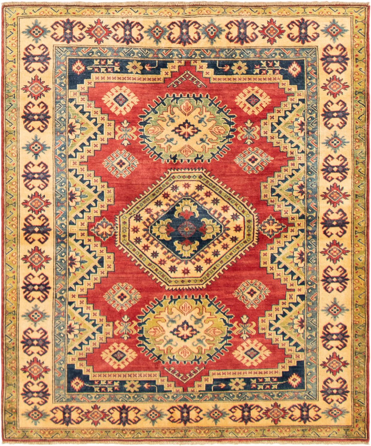 Hand-knotted Finest Gazni Red Wool Rug 5'2" x 6'2"  Size: 5'2" x 6'2"  