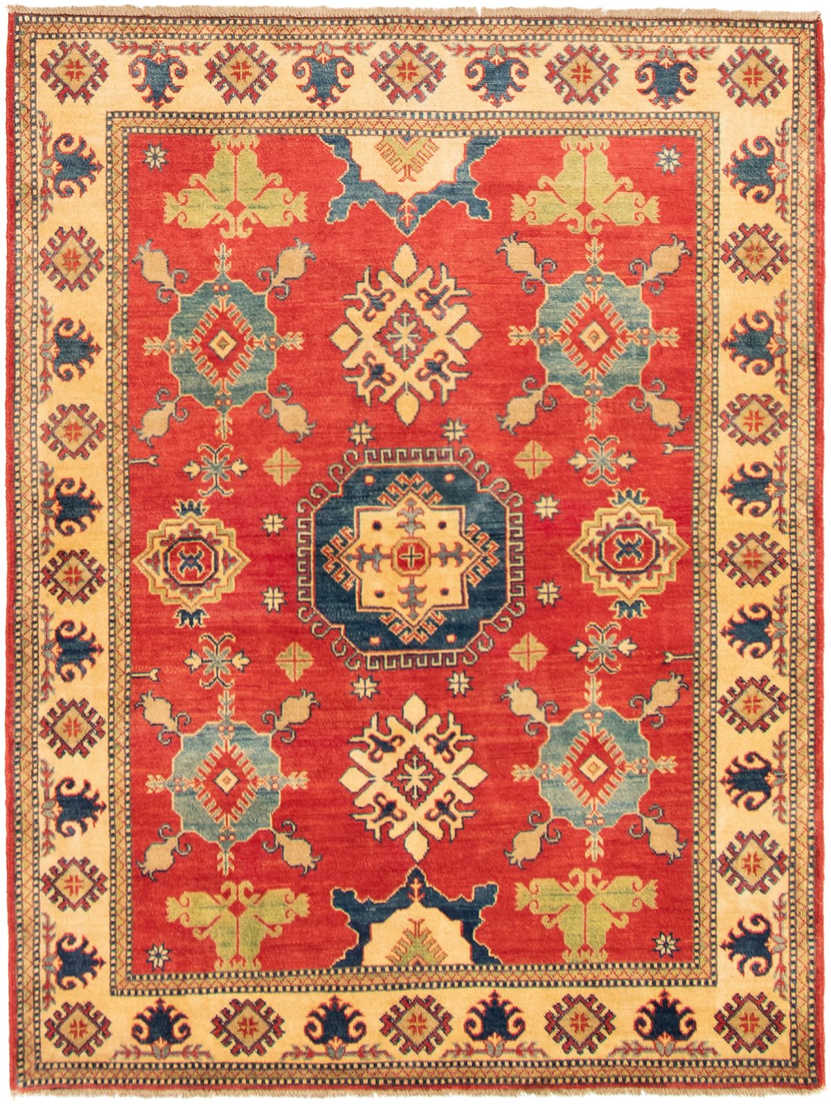 Hand-knotted Finest Gazni Red Wool Rug 4'11" x 6'5"  Size: 4'11" x 6'5"  