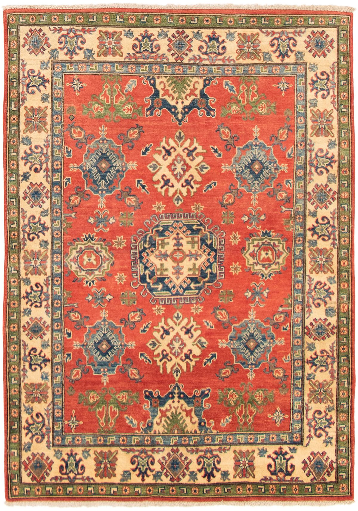 Hand-knotted Finest Gazni Red Wool Rug 4'8" x 6'8" Size: 4'8" x 6'8"  