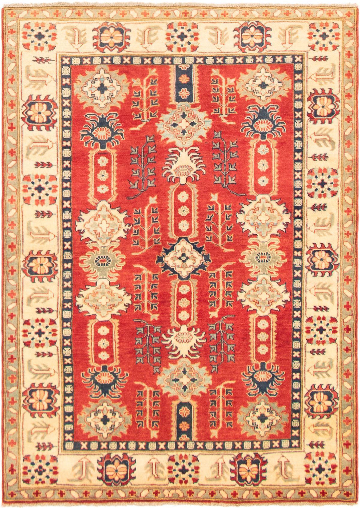 Hand-knotted Finest Gazni Red Wool Rug 5'0" x 7'0"  Size: 5'0" x 7'0"  