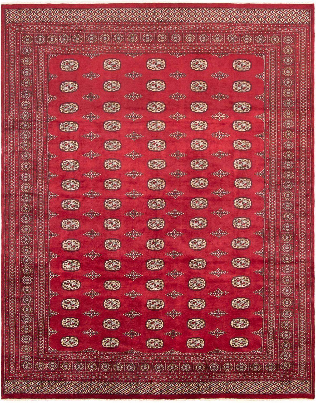 Hand-knotted Finest Peshawar Bokhara Dark Red Wool Rug 9'1" x 11'5" Size: 9'1" x 11'5"  