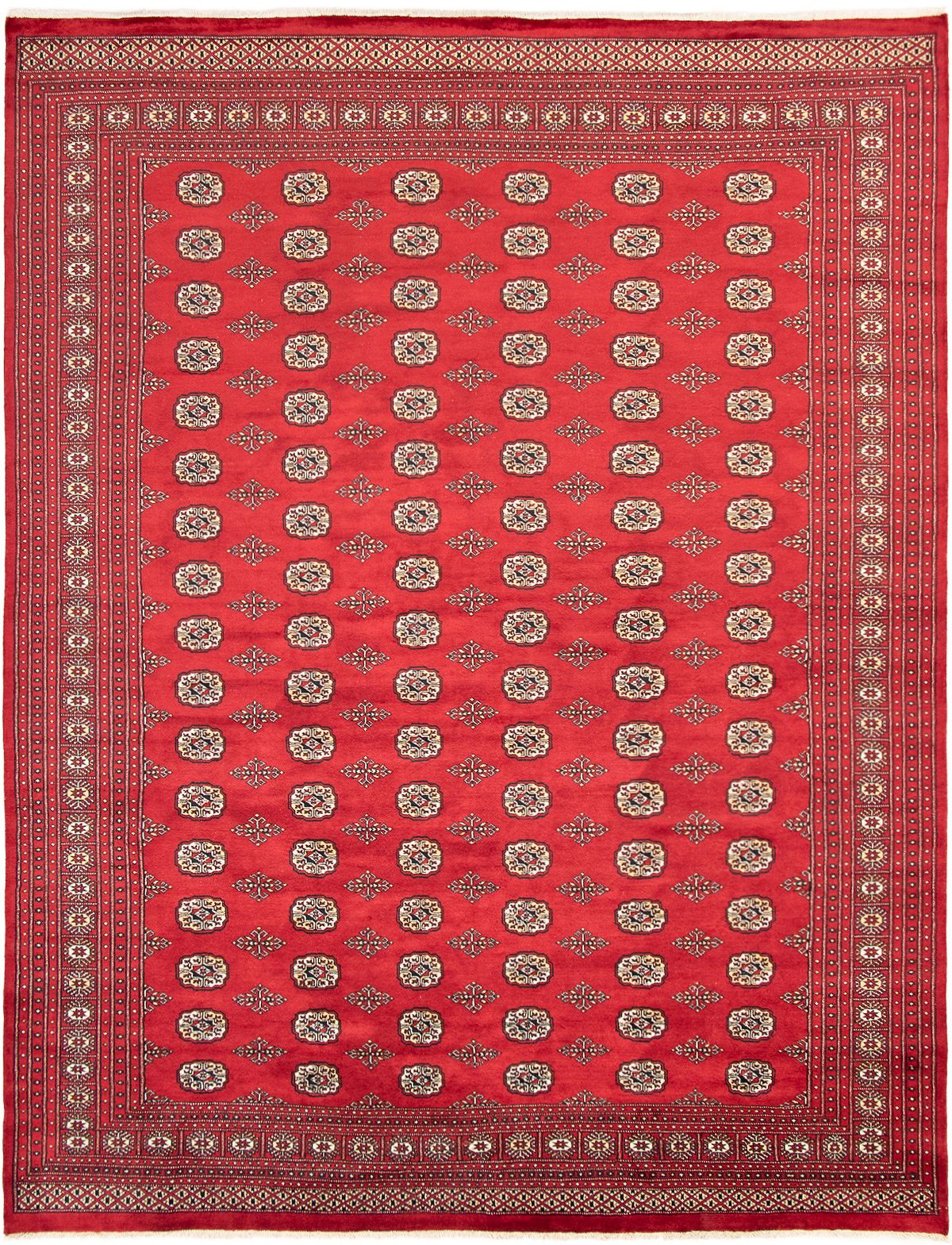 Hand-knotted Finest Peshawar Bokhara Red Wool Rug 9'3" x 12'1" Size: 9'3" x 12'1"  