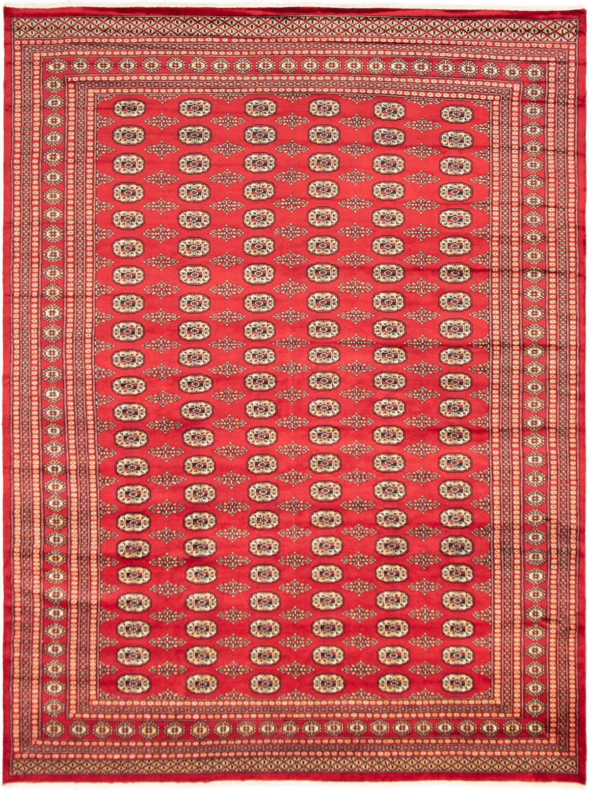 Hand-knotted Finest Peshawar Bokhara Red Wool Rug 8'9" x 11'10" Size: 8'9" x 11'10"  
