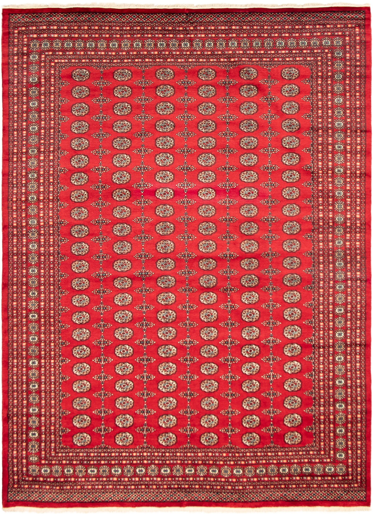 Hand-knotted Finest Peshawar Bokhara Red Wool Rug 9'0" x 12'3" Size: 9'0" x 12'3"  