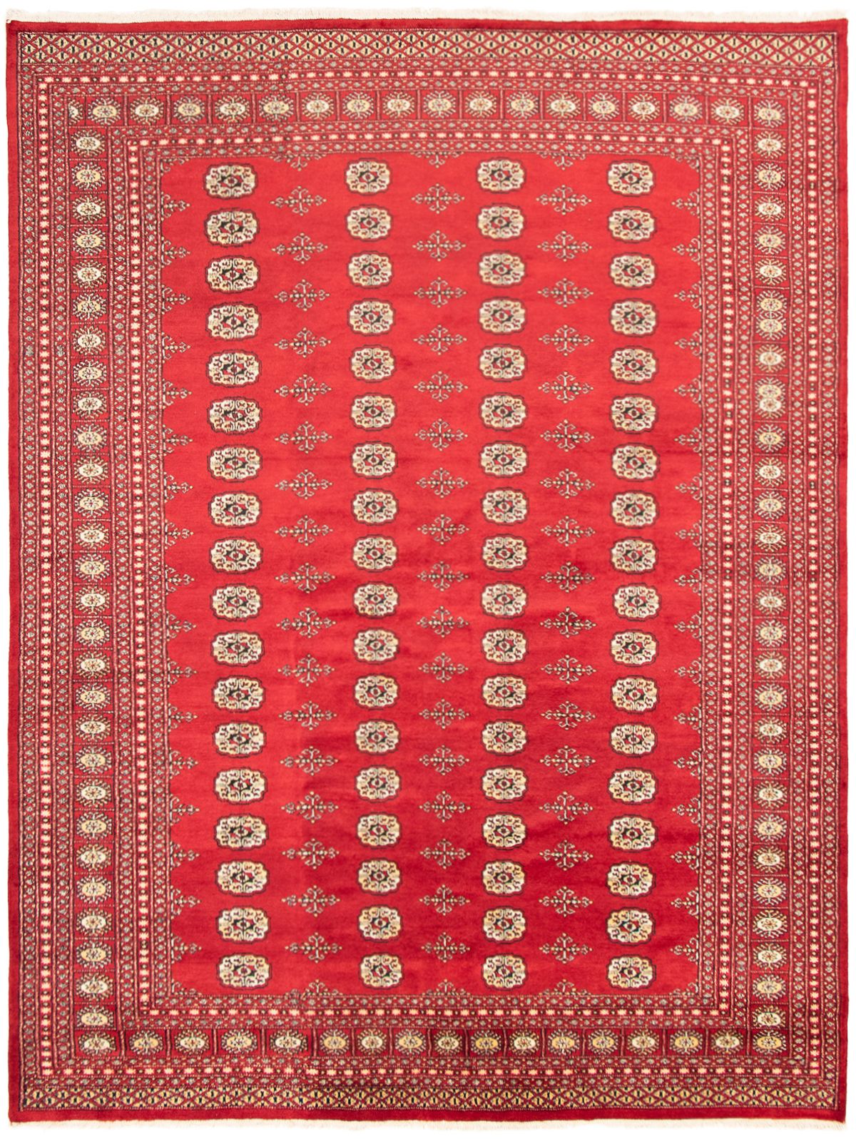 Hand-knotted Finest Peshawar Bokhara Red Wool Rug 8'0" x 10'5" Size: 8'0" x 10'5"  