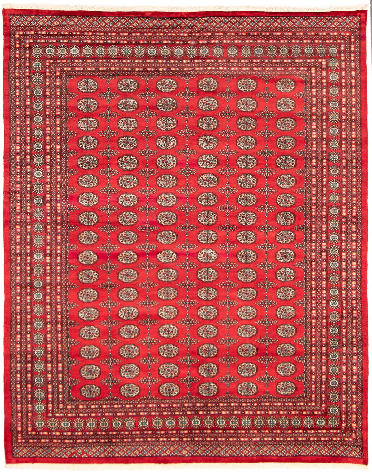 Hand-knotted Finest Peshawar Bokhara Red Wool Rug 8'0" x 10'0"  Size: 8'0" x 10'0"  