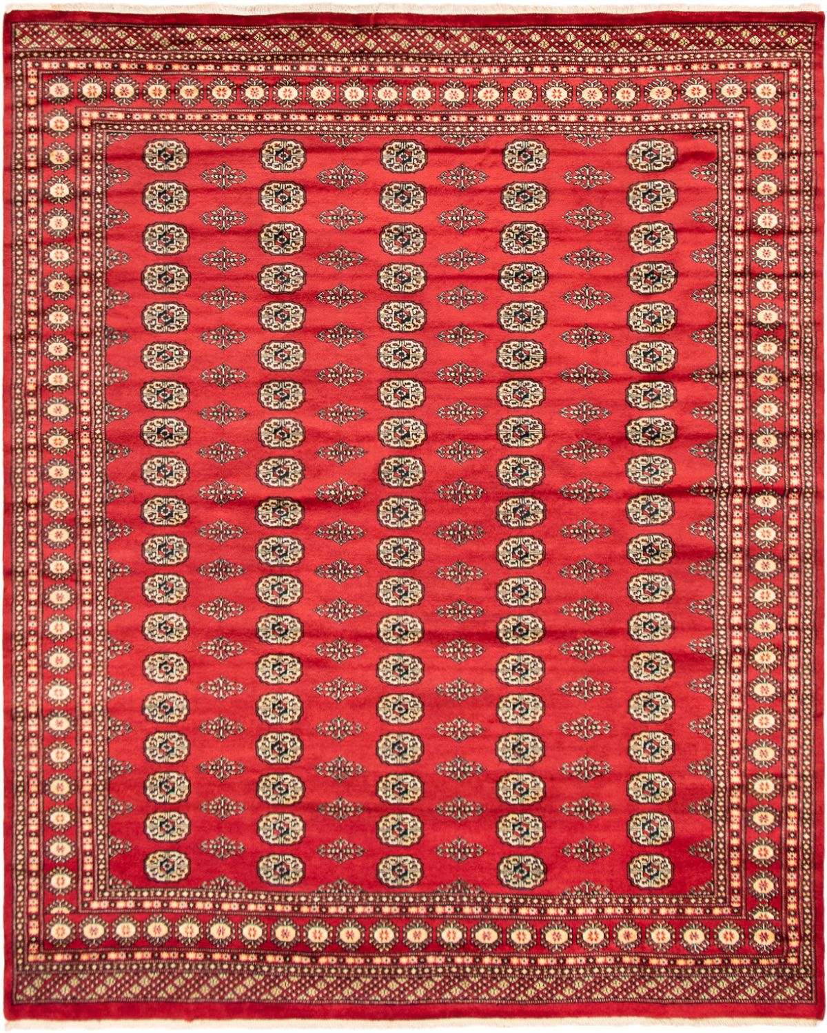 Hand-knotted Finest Peshawar Bokhara Red Wool Rug 8'1" x 10'0" Size: 8'1" x 10'0"  