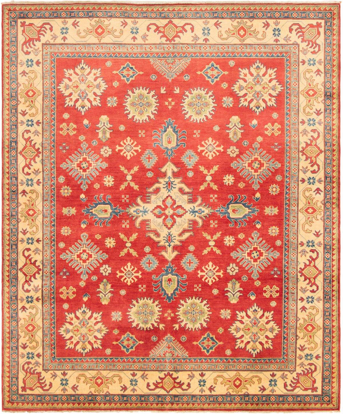 Hand-knotted Finest Gazni Red Wool Rug 7'10" x 9'5" Size: 7'10" x 9'5"  