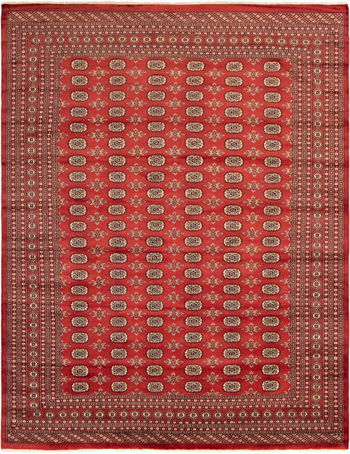 Hand-knotted Finest Peshawar Bokhara Dark Copper Wool Rug 9'1" x 11'9" Size: 9'1" x 11'9"  
