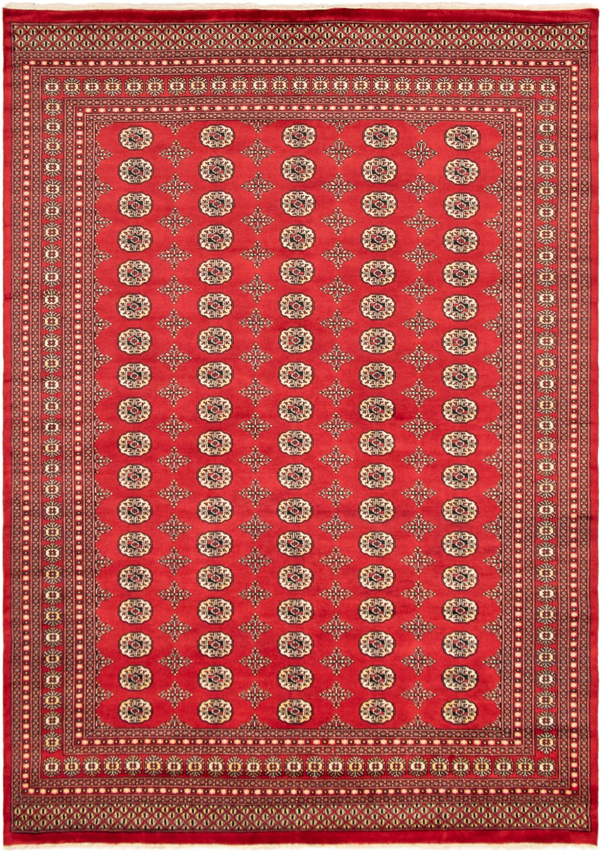 Hand-knotted Finest Peshawar Bokhara Red Wool Rug 8'0" x 11'0" Size: 8'0" x 11'0"  