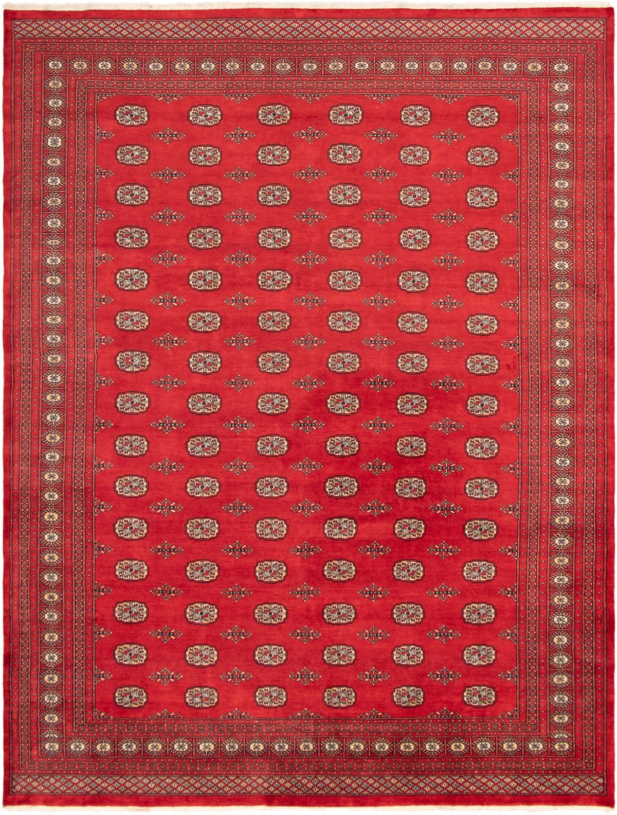 Hand-knotted Finest Peshawar Bokhara Red Wool Rug 9'1" x 12'0" Size: 9'1" x 12'0"  