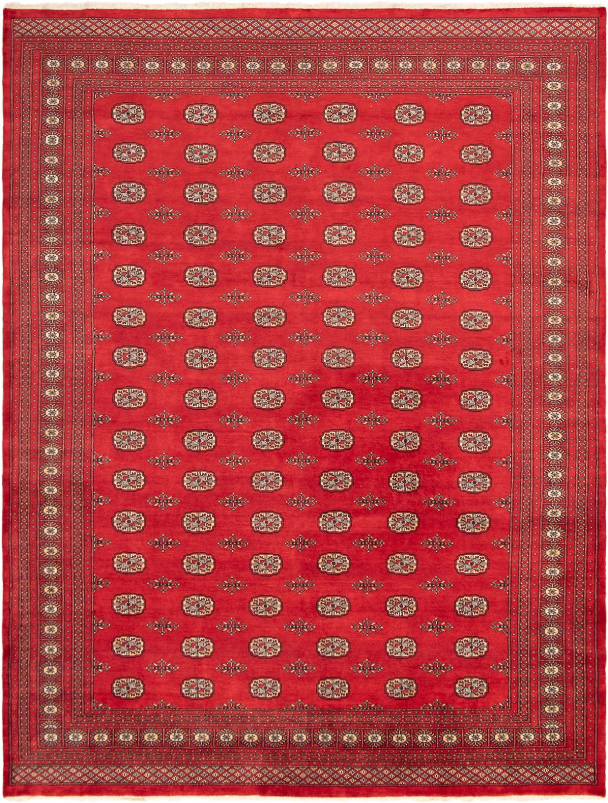 Hand-knotted Finest Peshawar Bokhara Red Wool Rug 9'3" x 12'0"  Size: 9'3" x 12'0"  