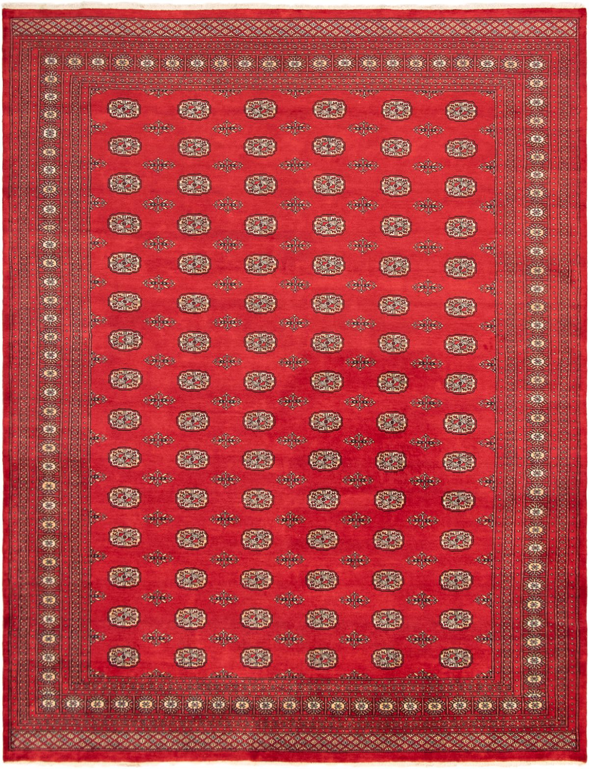 Hand-knotted Finest Peshawar Bokhara Red Wool Rug 9'3" x 11'4" Size: 9'3" x 11'4"  
