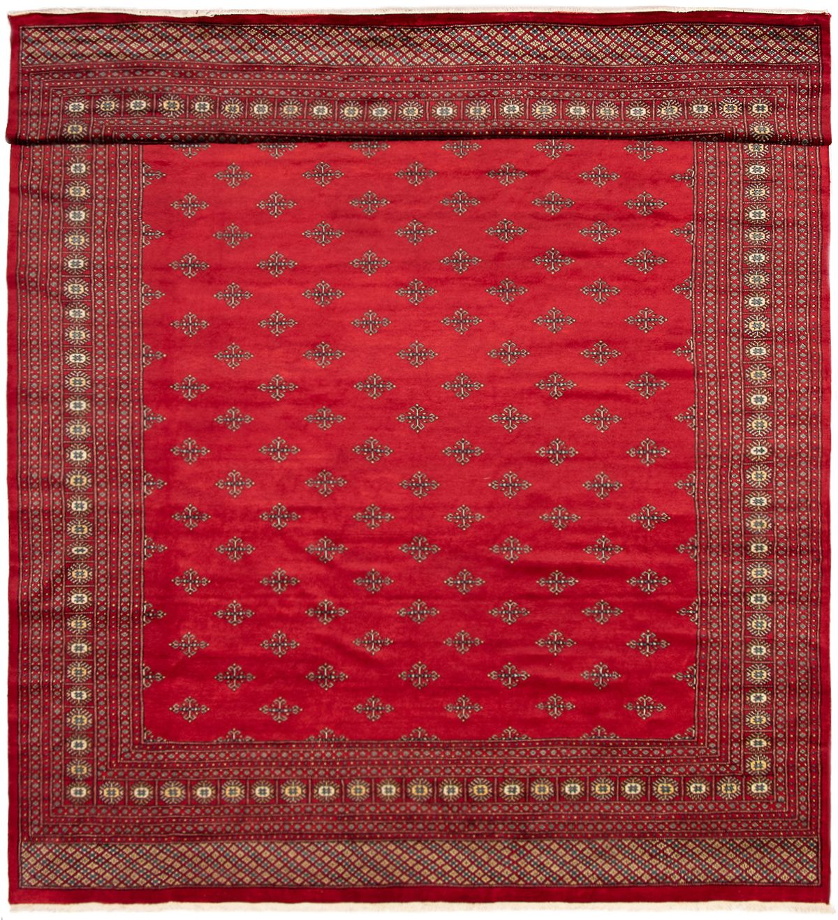 Hand-knotted Finest Peshawar Bokhara Red Wool Rug 10'0" x 14'4" Size: 10'0" x 14'4"  