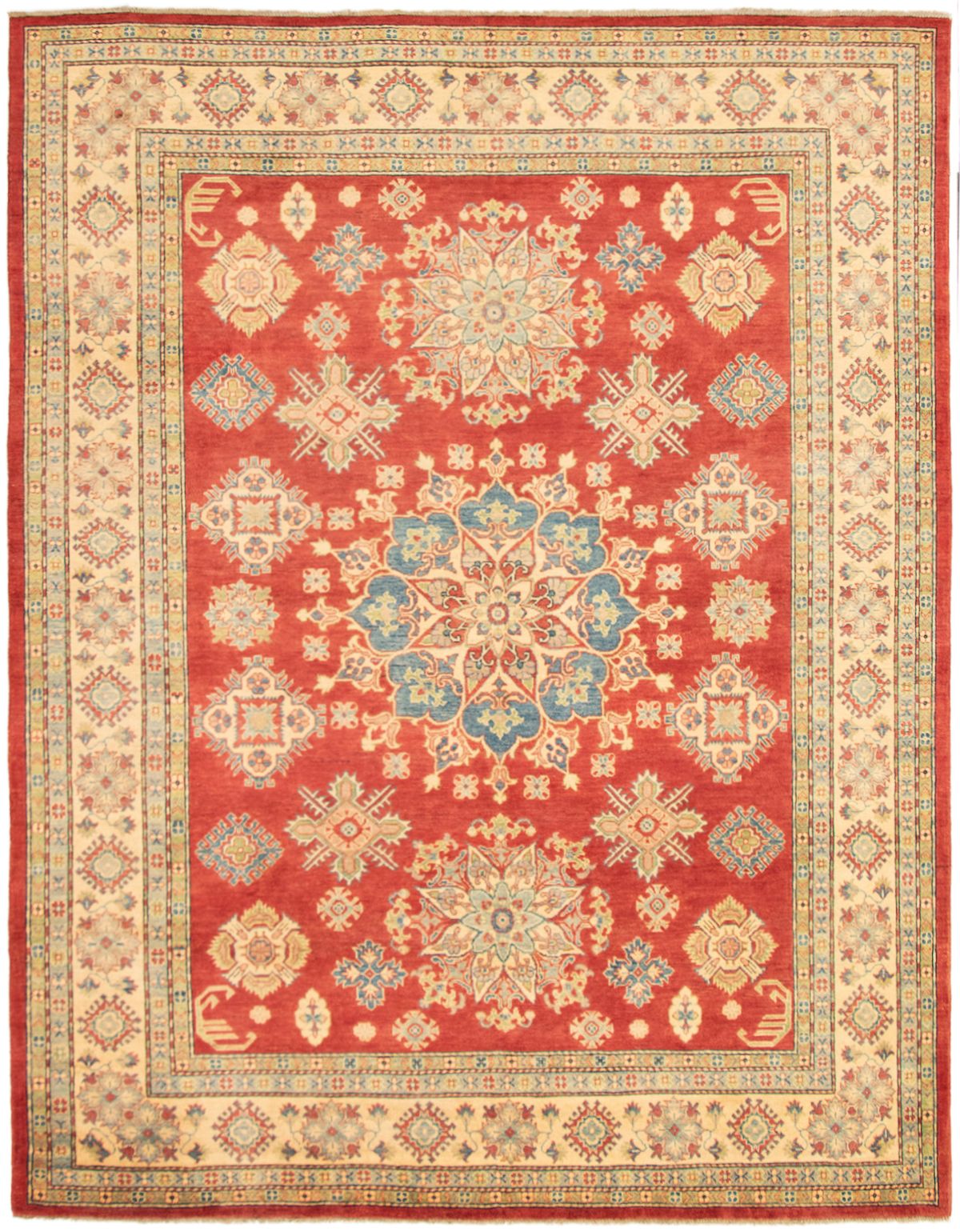 Hand-knotted Finest Gazni Dark Red Wool Rug 9'1" x 11'6" Size: 9'1" x 11'6"  