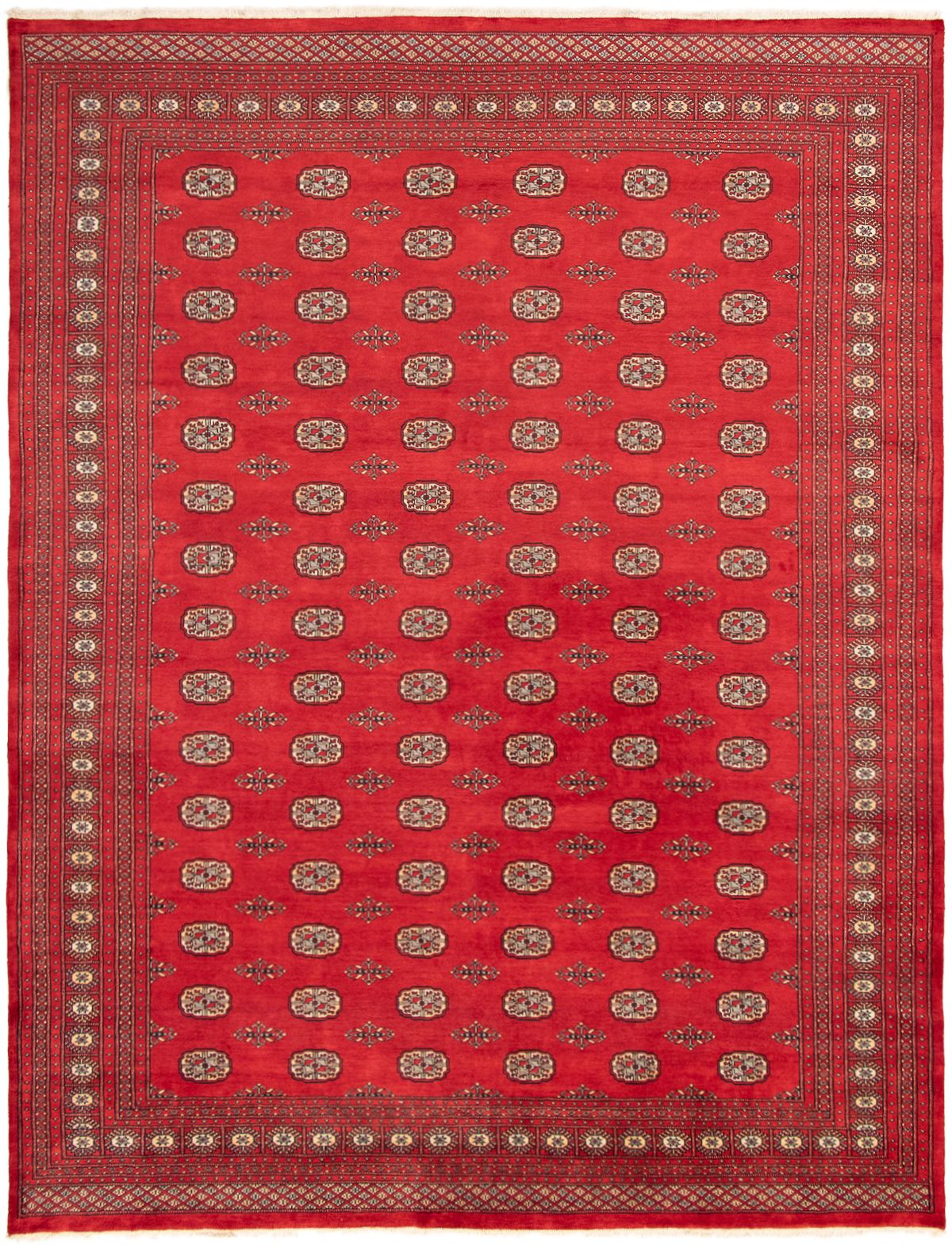 Hand-knotted Finest Peshawar Bokhara Red Wool Rug 8'0" x 10'2"  Size: 8'0" x 10'2"  