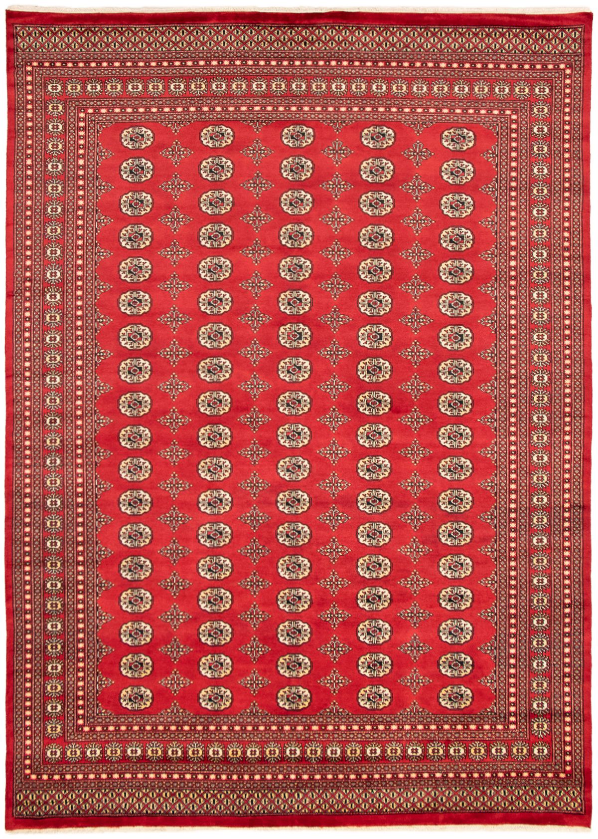 Hand-knotted Finest Peshawar Bokhara Red Wool Rug 8'2" x 9'8" Size: 8'2" x 9'8"  