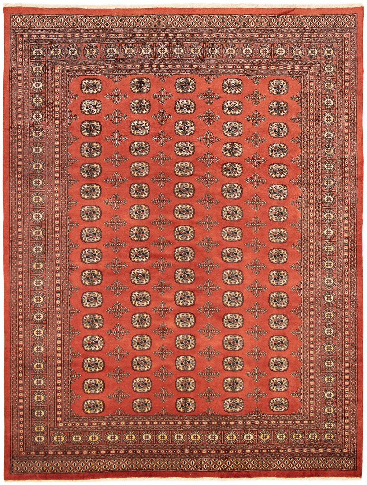 Hand-knotted Finest Peshawar Bokhara Copper Wool Rug 7'11" x 9'11" Size: 7'11" x 9'11"  