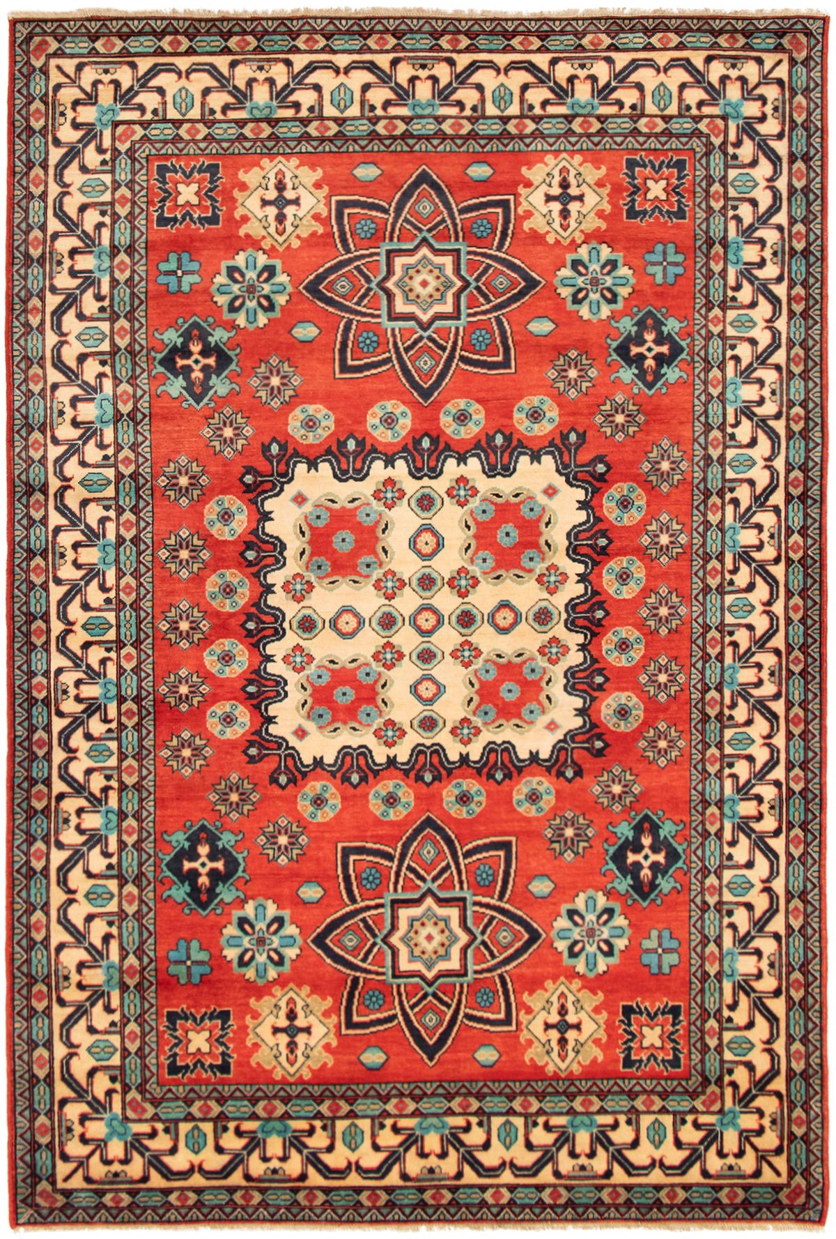 Hand-knotted Finest Gazni Red Wool Rug 6'9" x 10'1" Size: 6'9" x 10'1"  