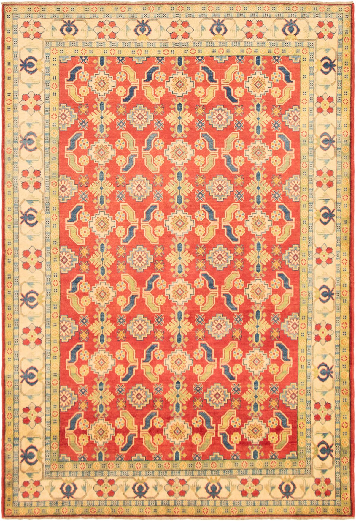 Hand-knotted Finest Gazni Red Wool Rug 6'6" x 9'7"  Size: 6'6" x 9'7"  