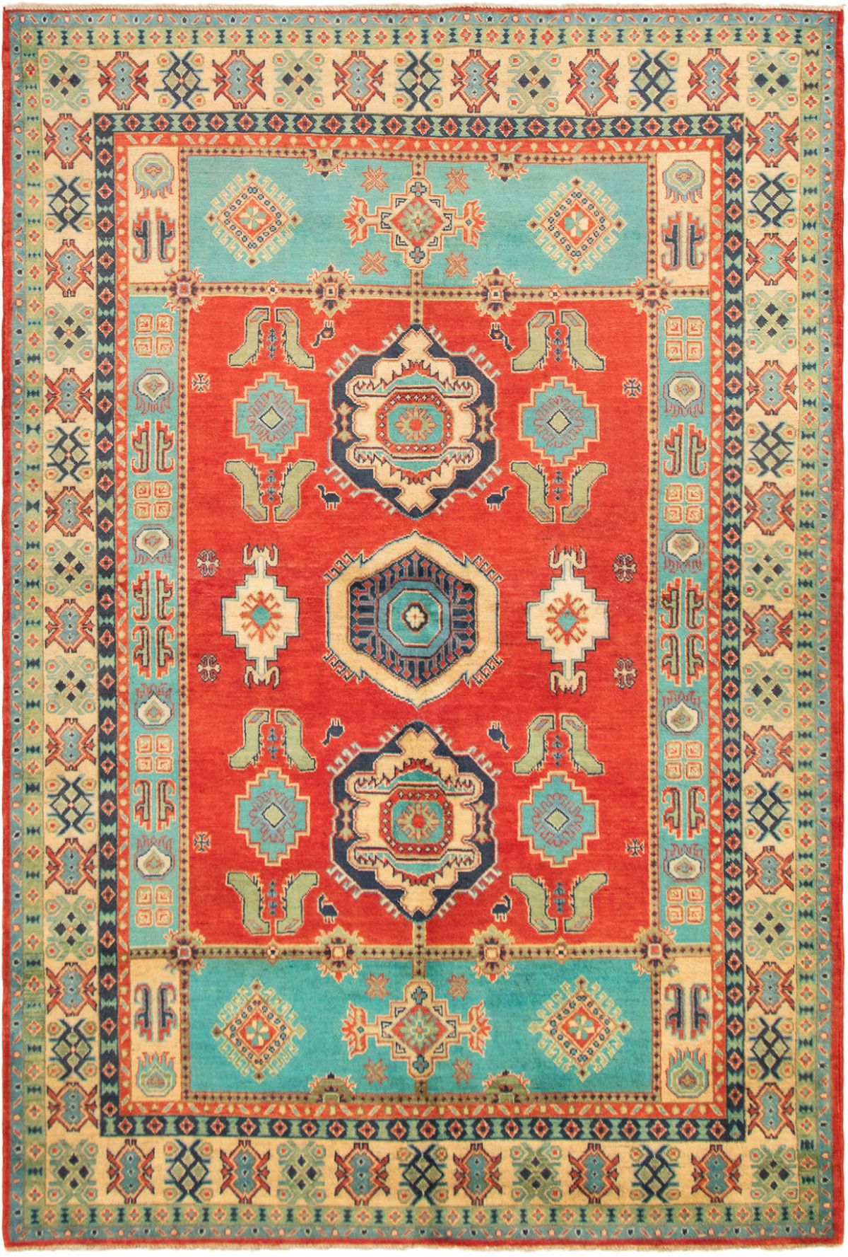 Hand-knotted Finest Gazni Red Wool Rug 6'6" x 9'6"  Size: 6'6" x 9'6"  