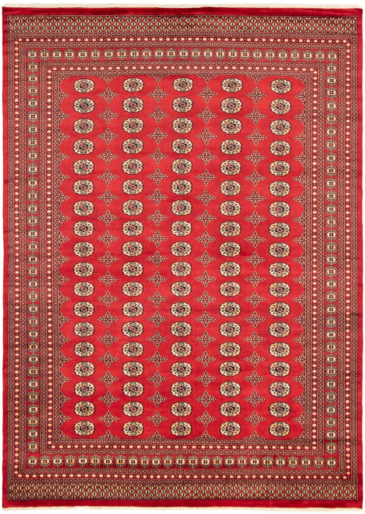 Hand-knotted Finest Peshawar Bokhara Red Wool Rug 9'2" x 12'2" Size: 9'2" x 12'2"  